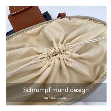 AUKUU Strandtasche Gewebte Gewebte Baumwolltasche mit großem Fassungsvermögen, vielseitige Strohtasche gewebte Tasche Strandtasche für den