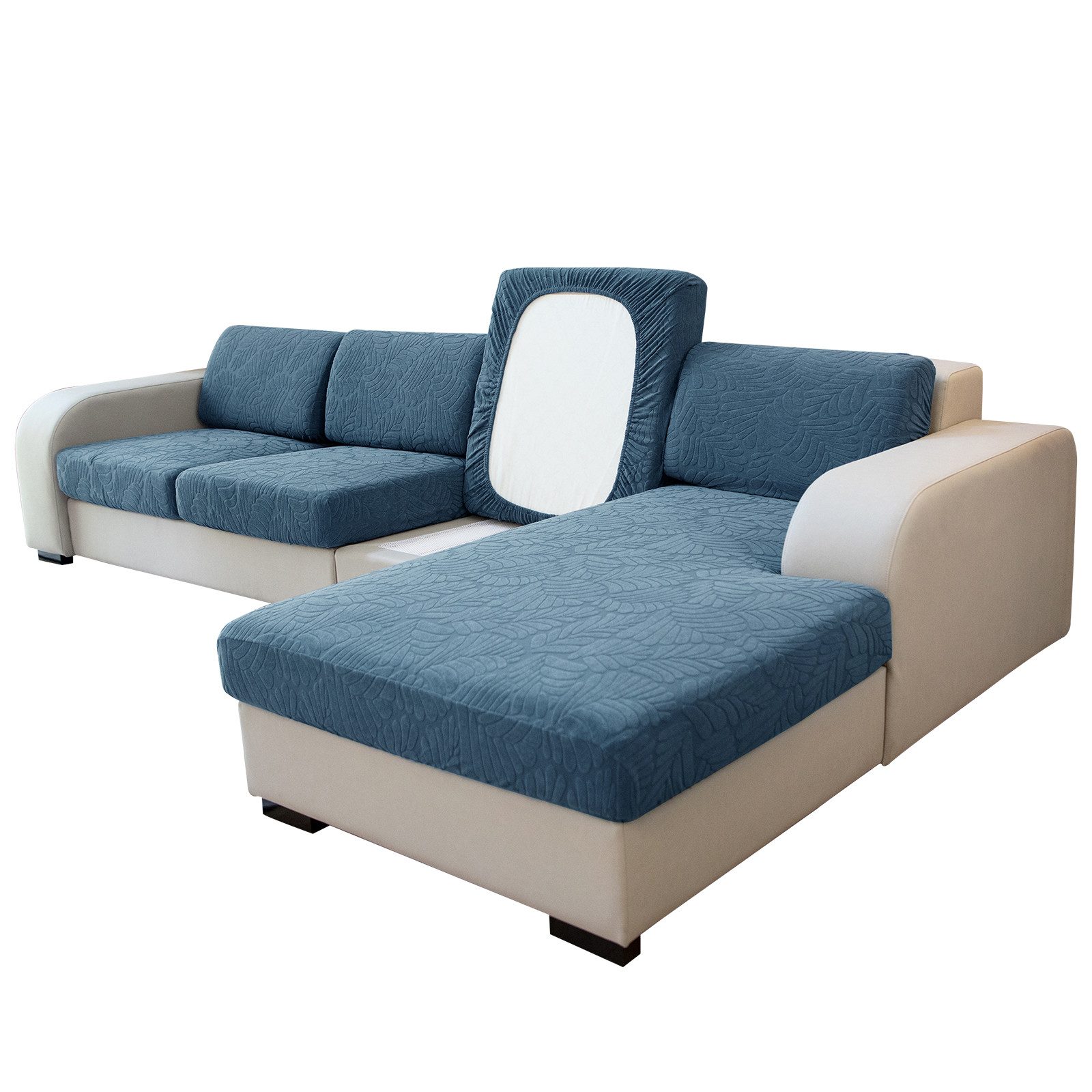 Qelus Sofahusse Jacquard Strecken Kissenbezug Sofabezug,Rutschfest Sofa übe günstig online kaufen