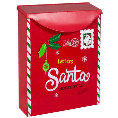 Christmas Paradise Kinderbriefkasten weihnachtlicher Deko Briefkasten aus Metall 31cm (1-St), Weihnachtsmann Mailbox