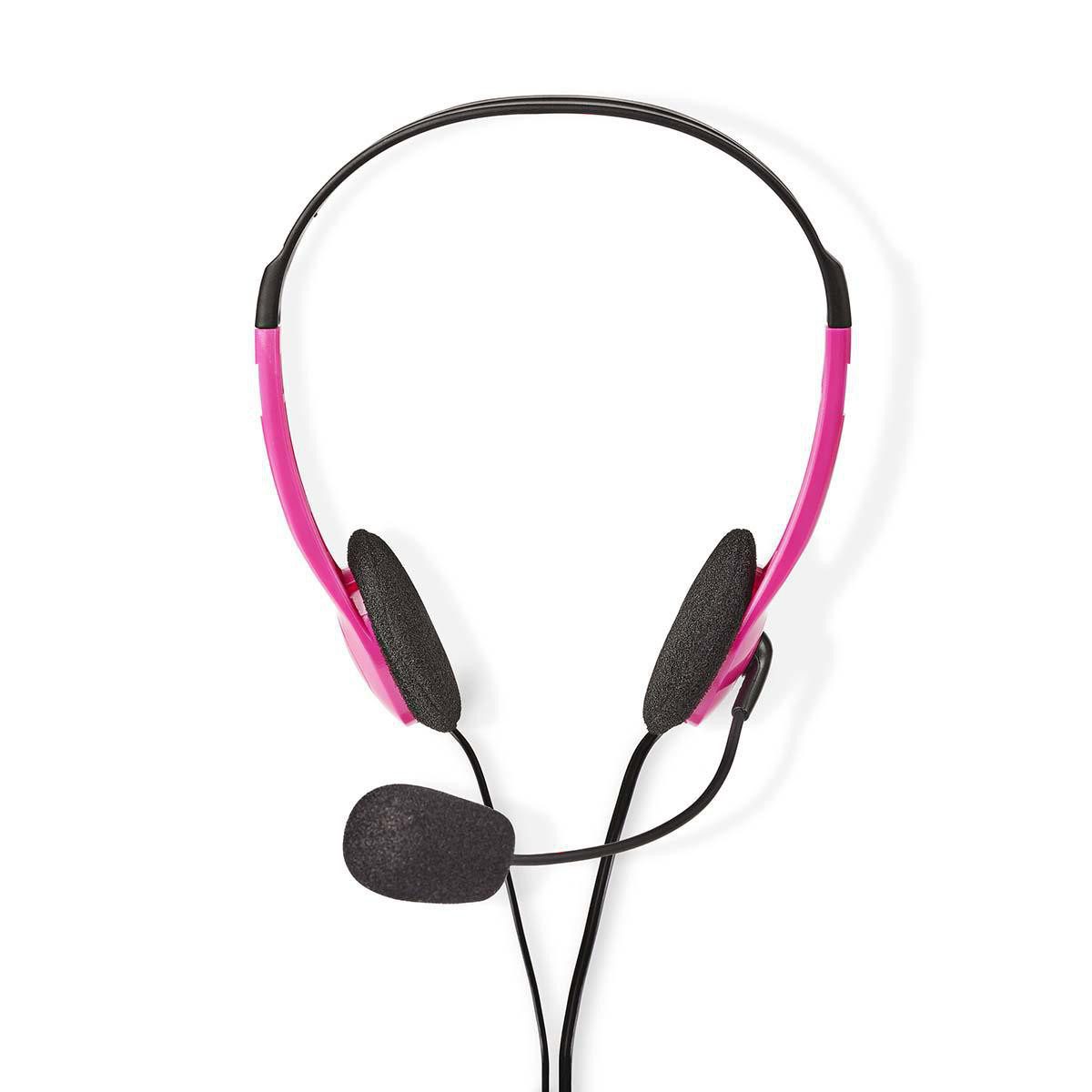 Nedis CHST100PK PC-Headset (On-Ear, Stereo, 2x 3.5 mm, Fold-Away Microphone, für jeden Tag)