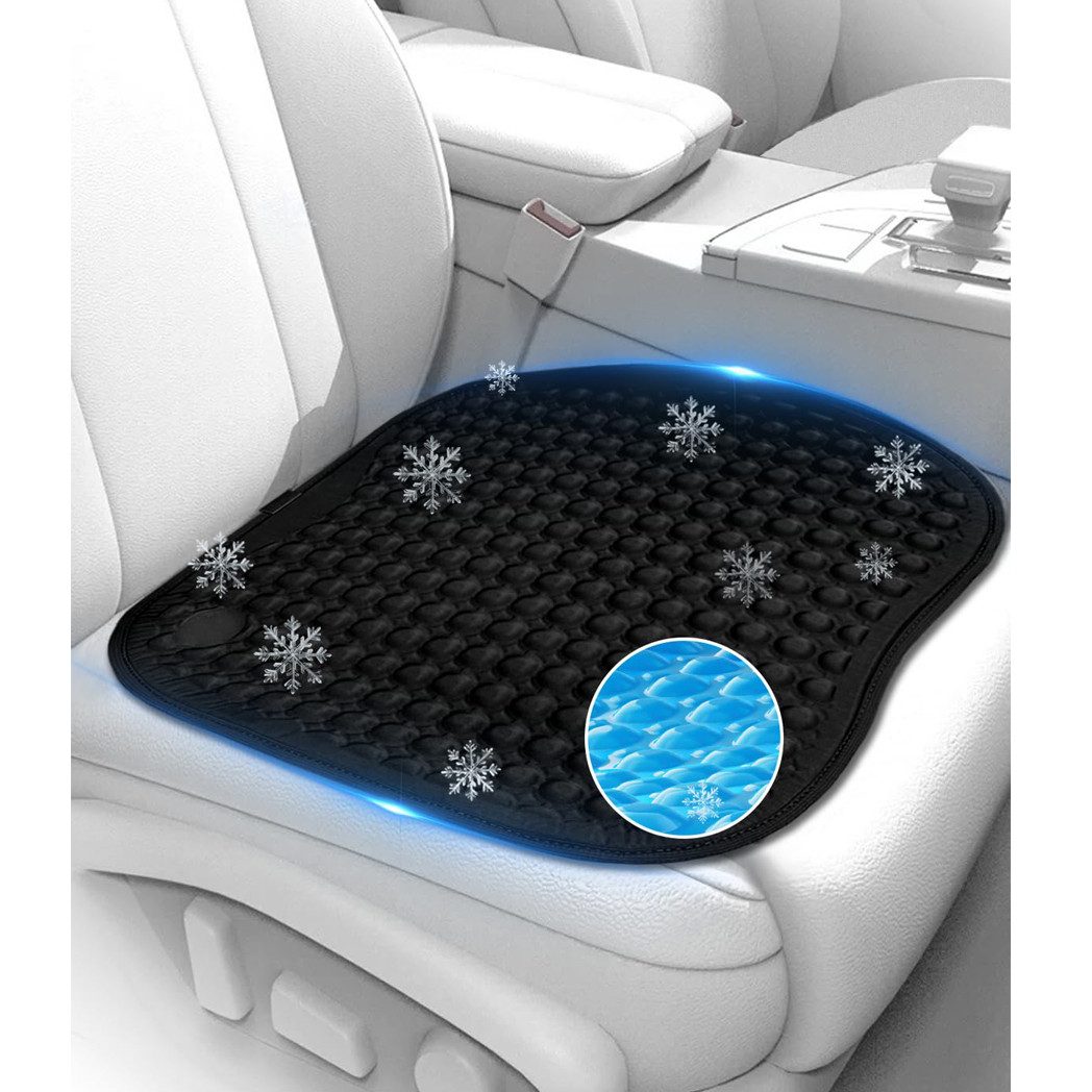Diwzbyn Autositzauflage Autositzkissen Kühlend, Gel Sitzkissen 46×47×3 cm, Kühlender Sitzkomfort für Auto, Büro & Zuhause