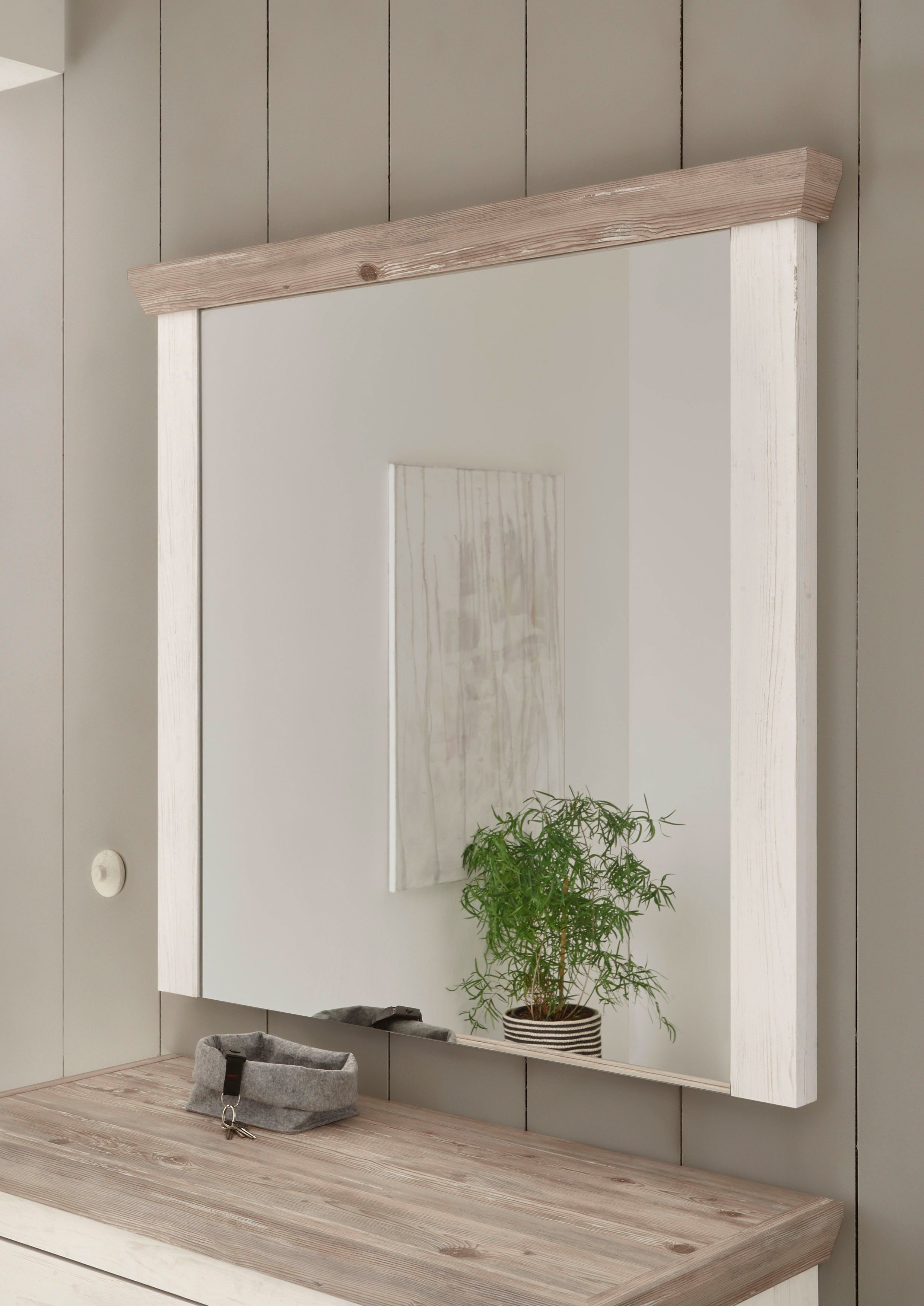 Home affaire Garderobenspiegel Florenz, Spiegel im Landhausstil, modernes Design, universell einsetzbar, rechteckig, 107 cm breit
