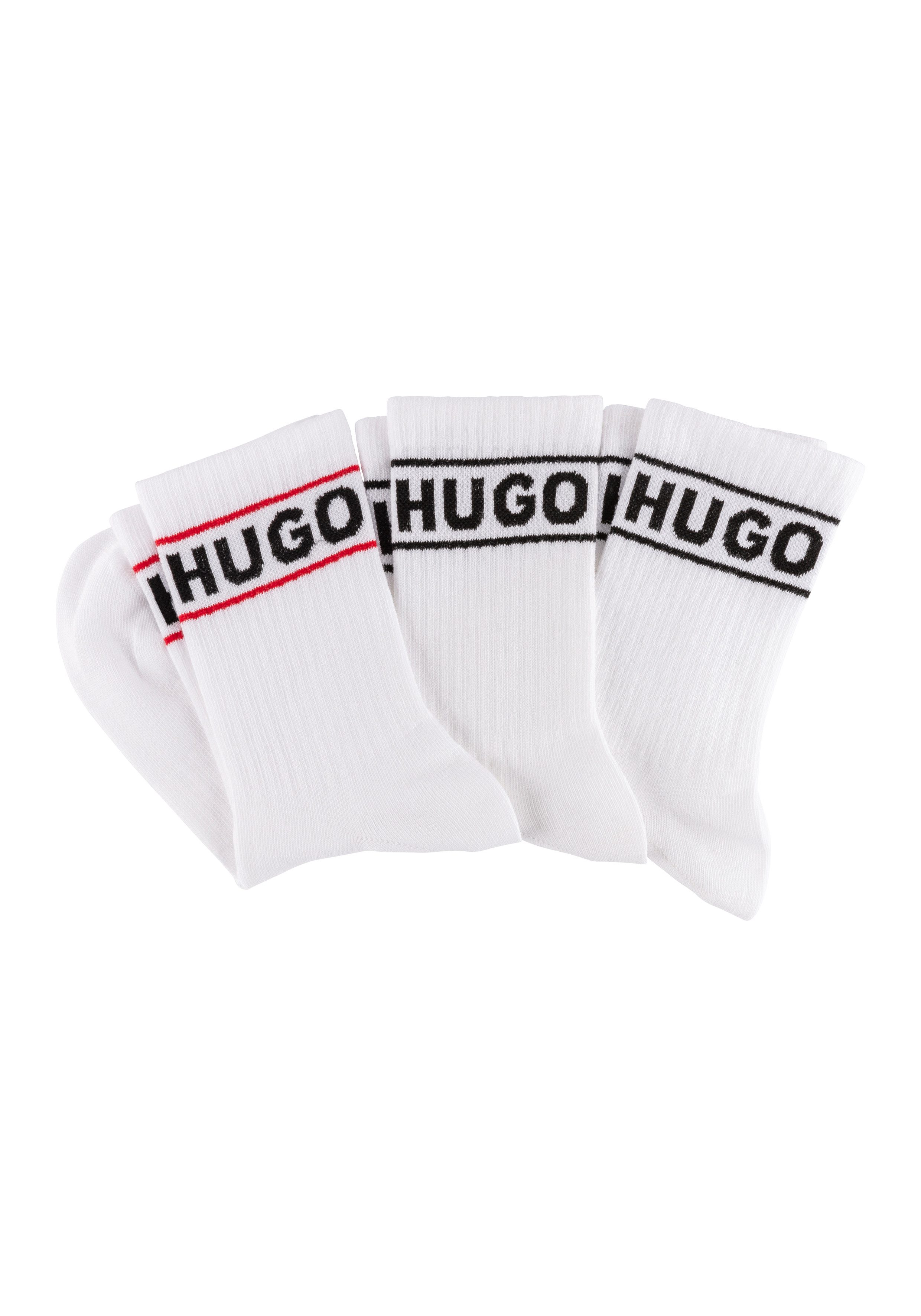 HUGO Freizeitsocken 3P QSRIB SPORTY CC W (Packung, 3-Paar, 3er) mit kontras günstig online kaufen