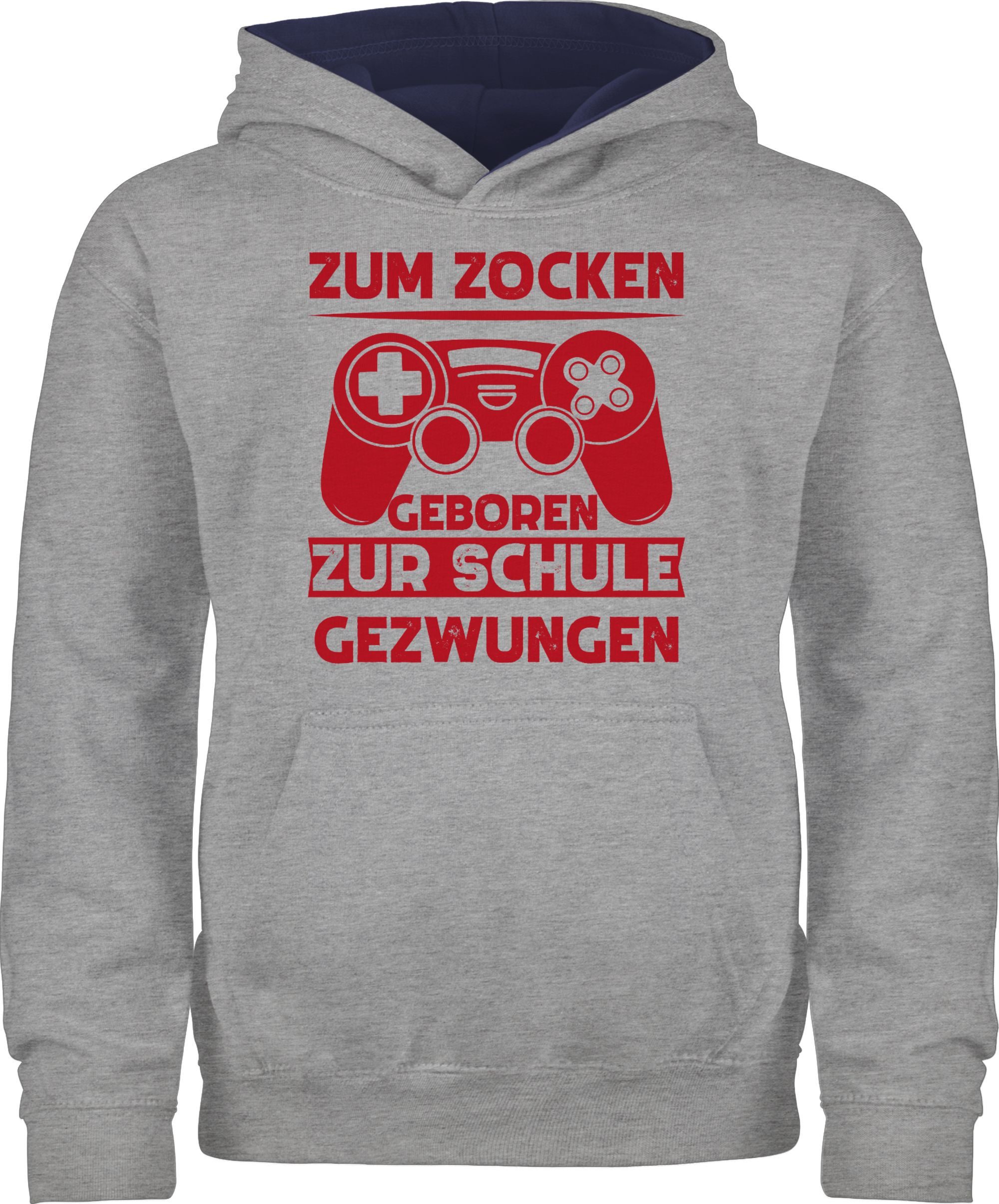 Hoodie Zum zocken geboren zur Schule gezwungen - Lustig Gamer