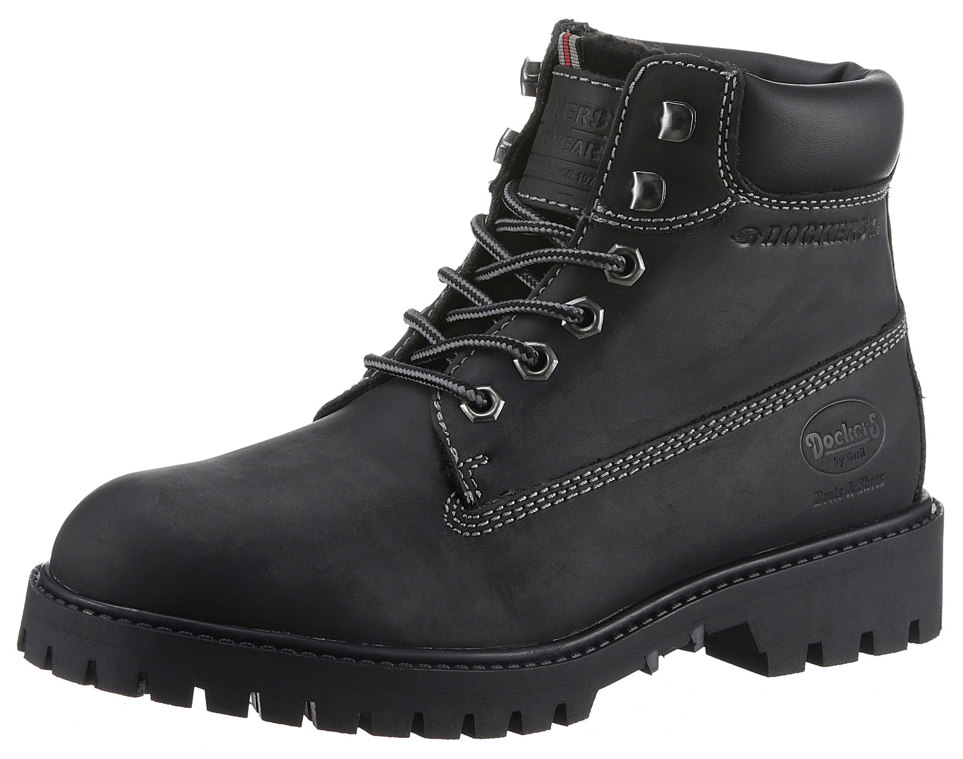 Dockers by Gerli Bergsteiger-Optik Schnürboots in schwarz