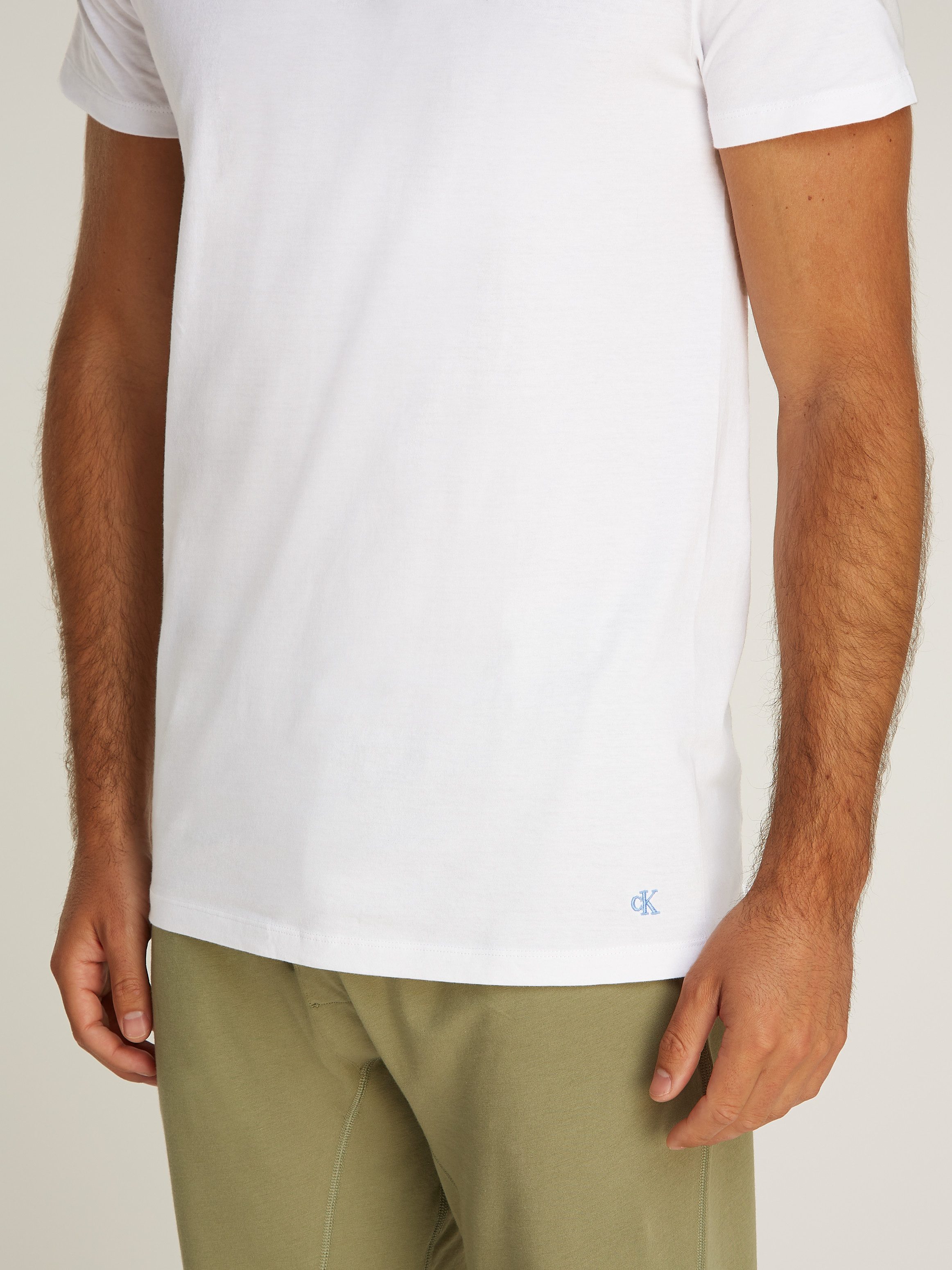 Calvin Klein Underwear T-Shirt S/S CREW NECK 3PK (Packung, 3-tlg., 3er-Pack) mit Logostickerei