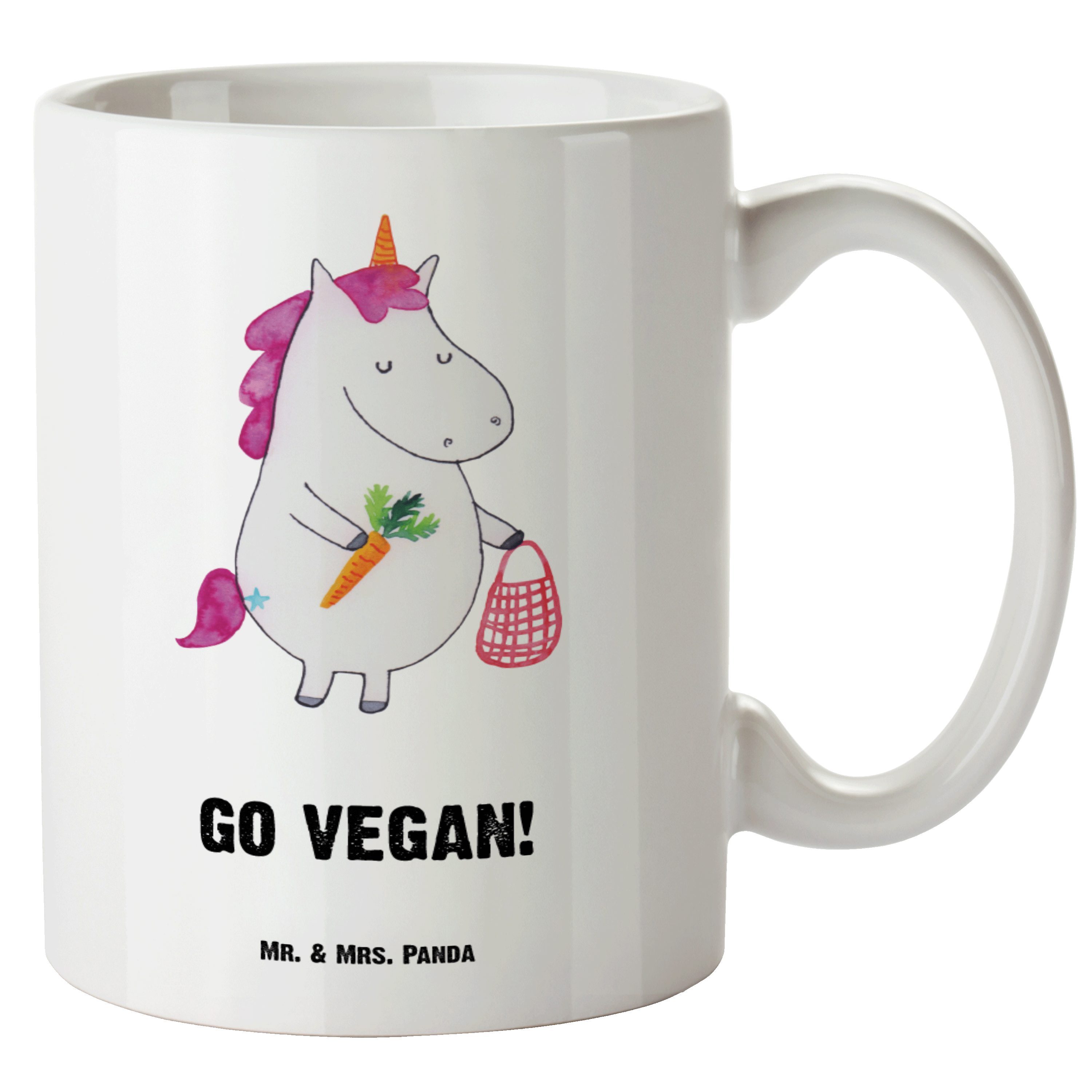 Keramik Deko, - Vegan Mrs. XL Einhorn essen, Panda Mr. Einhorn Geschenk, - Weiß Gesund Tasse & Pegasus, Tasse