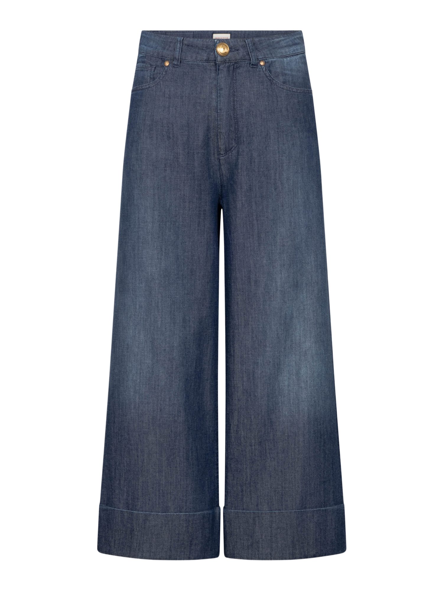 Seductive 5-Pocket-Jeans blau,Casual,Baumwolle,Unifarben,Wide Leg,Hoch
