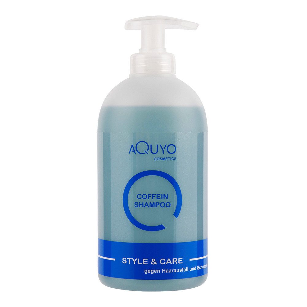 AQUYO Cosmetics Haarshampoo Coffein Shampoo gegen Haarausfall, fettiges Haar und Schuppenbildung
