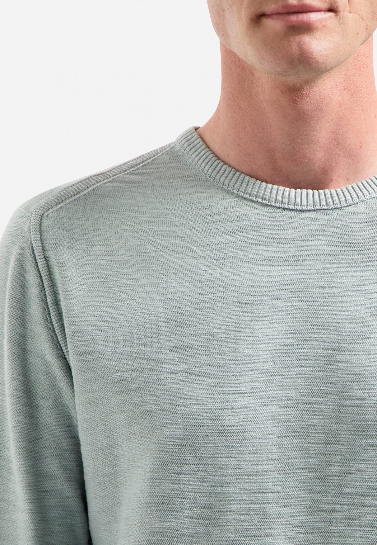 NO EXCESS Strickpullover Pullover Crewneck Garment Dyed + St