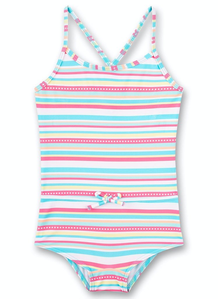 Sanetta Badeanzug Mädchen Badeanzug gestreift UV Schutz 50+ mit Trägern