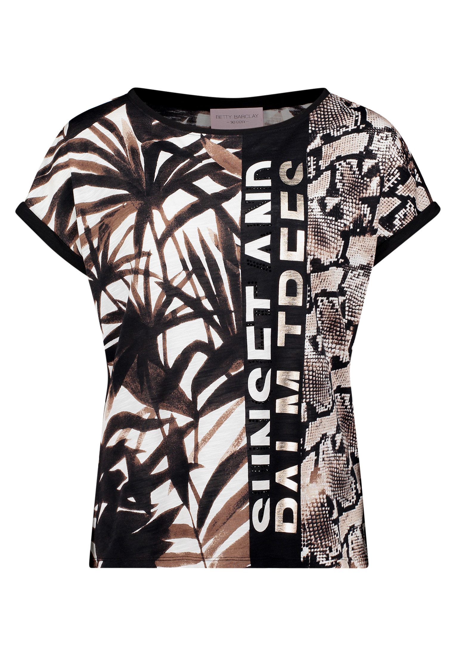 Kurzarmshirt Damen mit Ärmelaufschlag