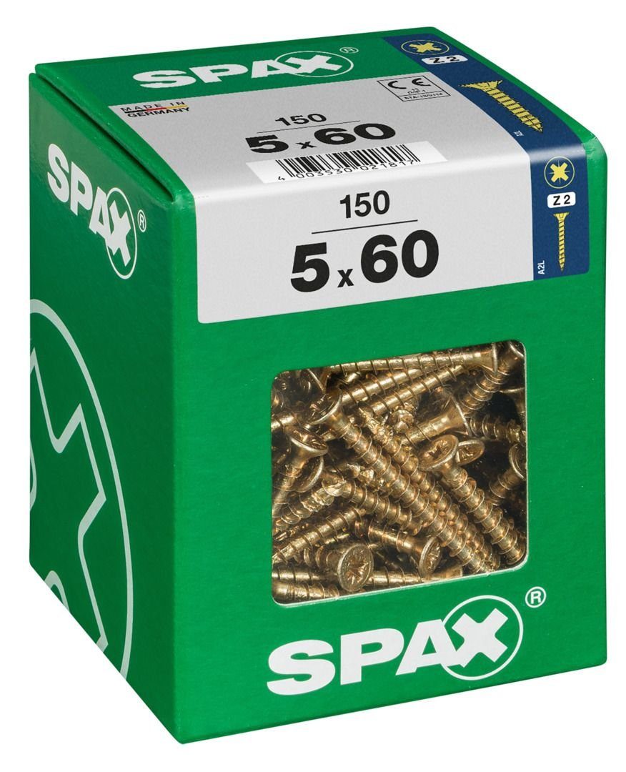 Holzbauschraube PZ mm - SPAX Universalschrauben 60 2 x Spax 150 5.0