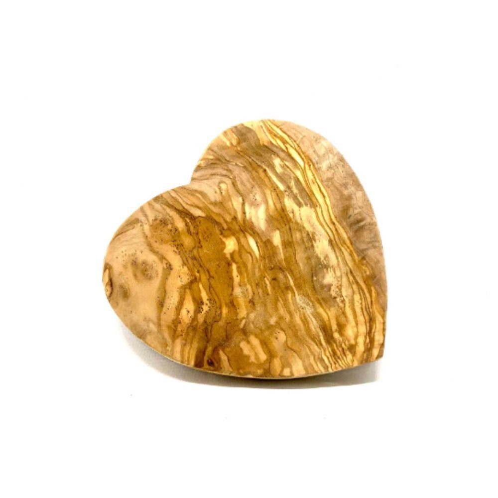 Olivenholz-erleben Schneidebrett in Herzform MINI aus echtem Olivenholz mit einmaliger Maserung, Olivenholz, (1-St), Ein Stück Natur in Herzform – liebevoll, einzigartig, naturbelassen