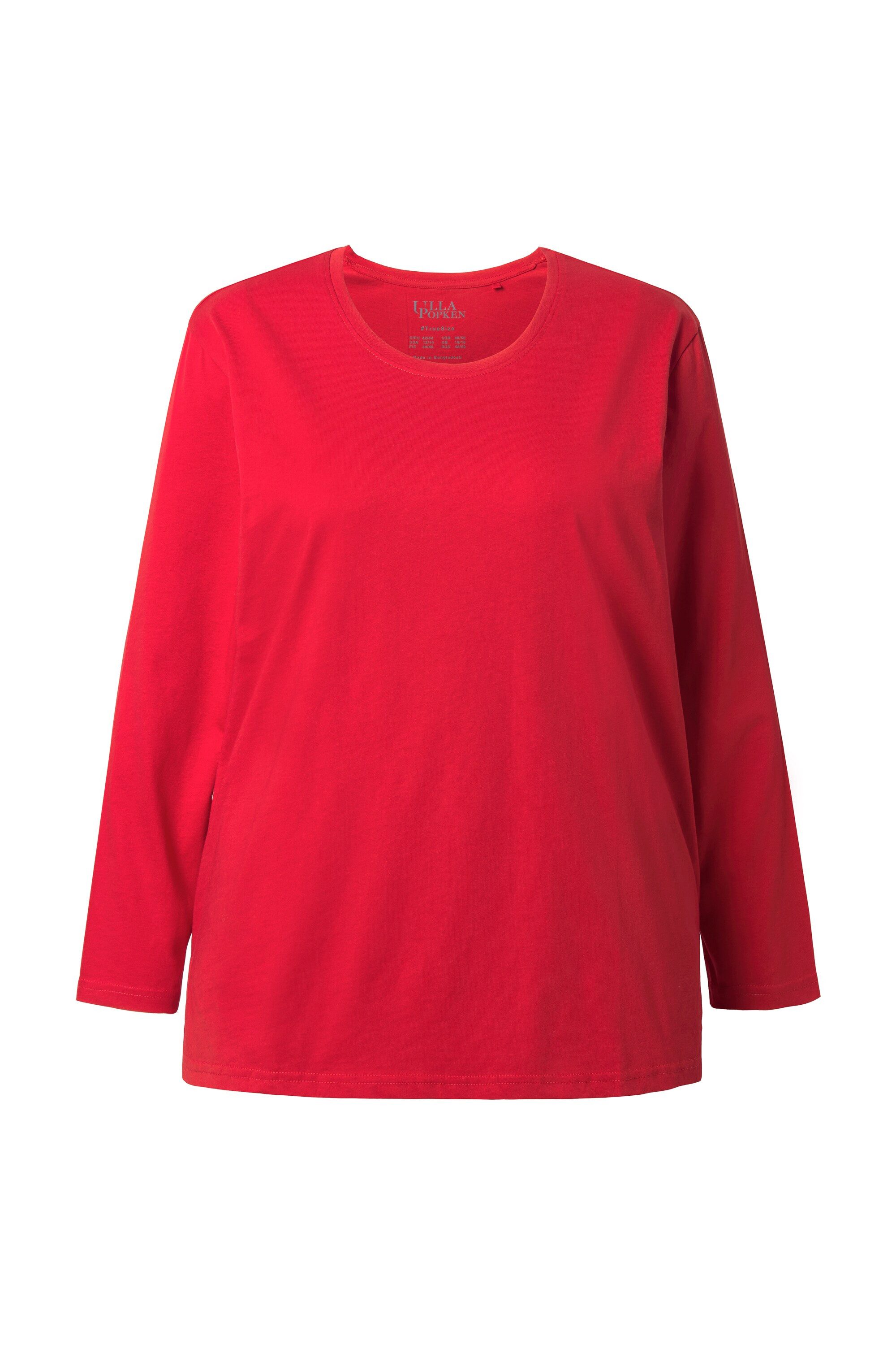 Ulla Popken T-Shirt Shirt Relaxed Rundhalsausschnitt Langarm günstig online kaufen