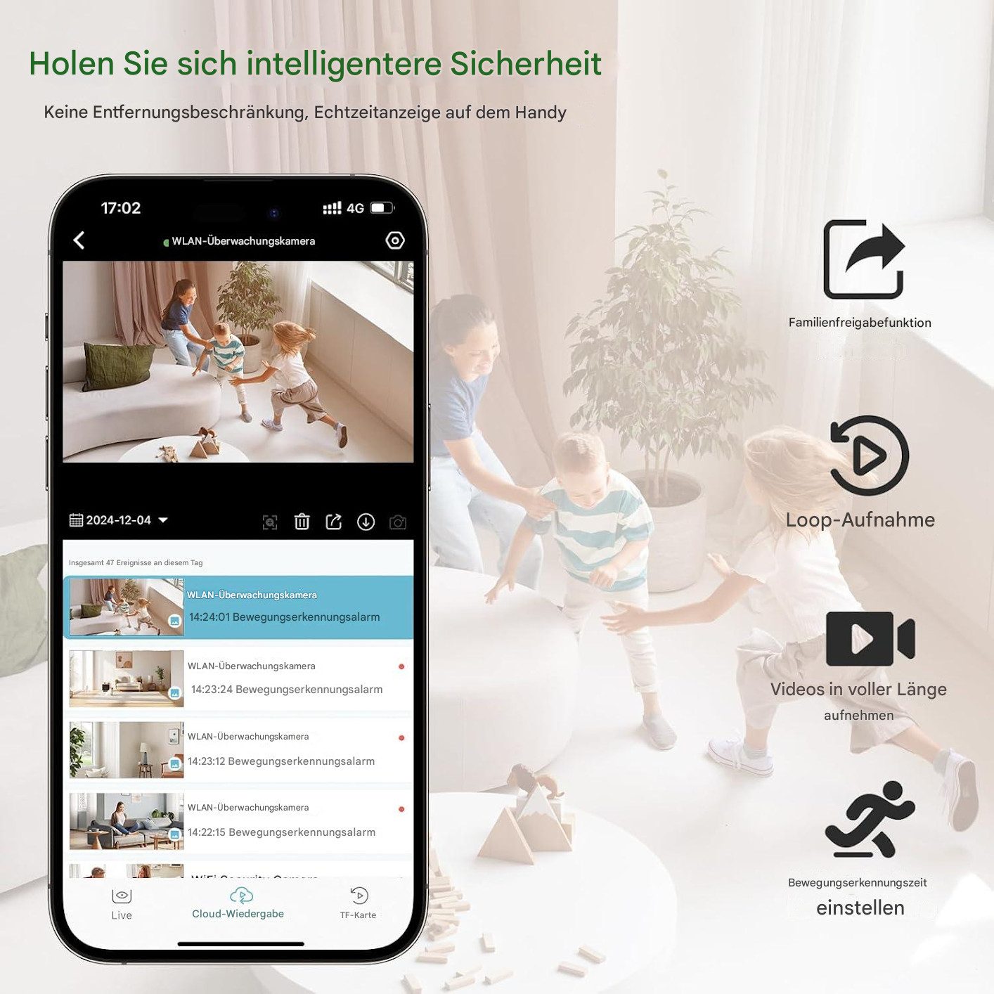 SpionProfi Überwachungskamera Wifi Mini Kamera Wlan Überwachungskamera Nachtsicht Bewegungsmelder (1-tlg., Full-HD Mini-Kamera mit Nachtsicht, Bewegungserkennung & App)