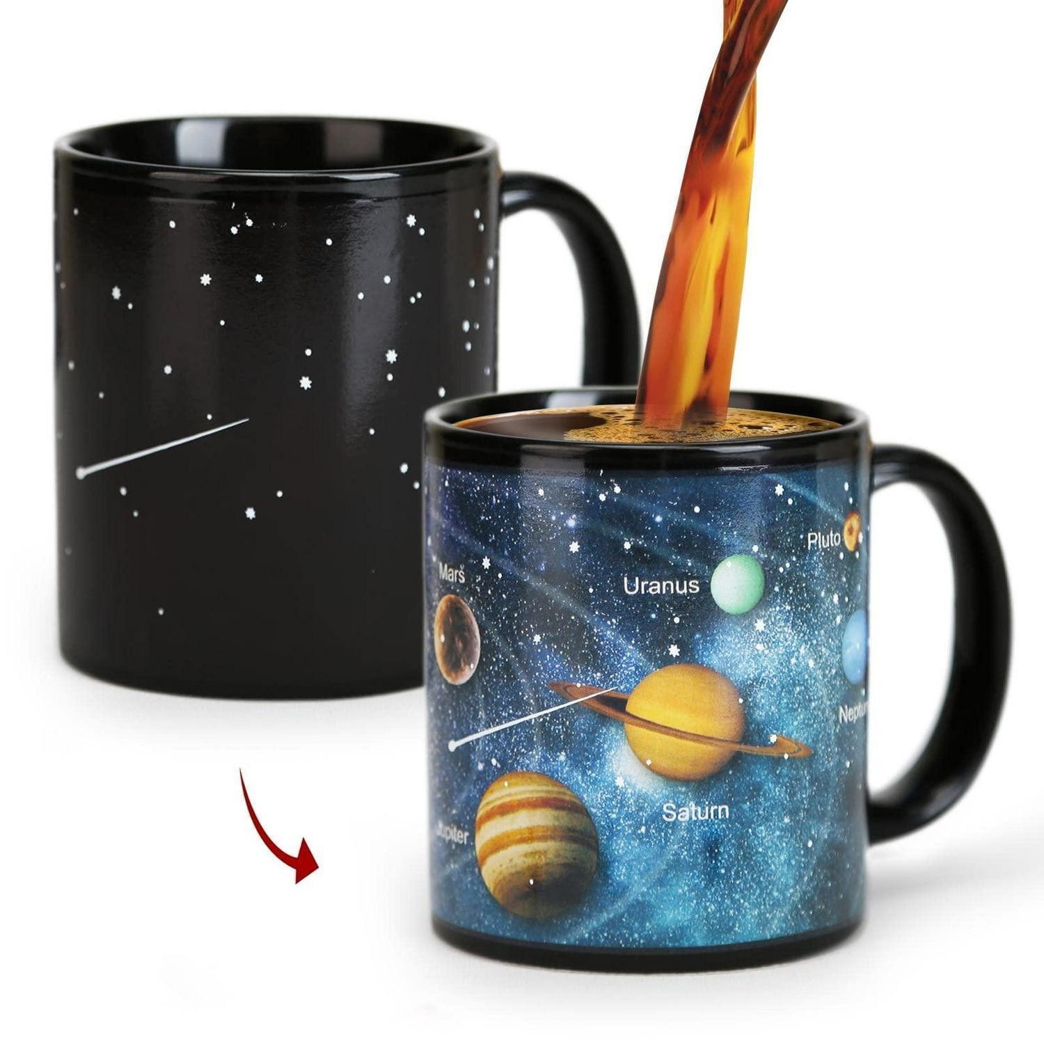 LuxusKollektion Tasse Kaffeetasse Sonnensystem Farbwechsel 325ml Keramik, Keramik