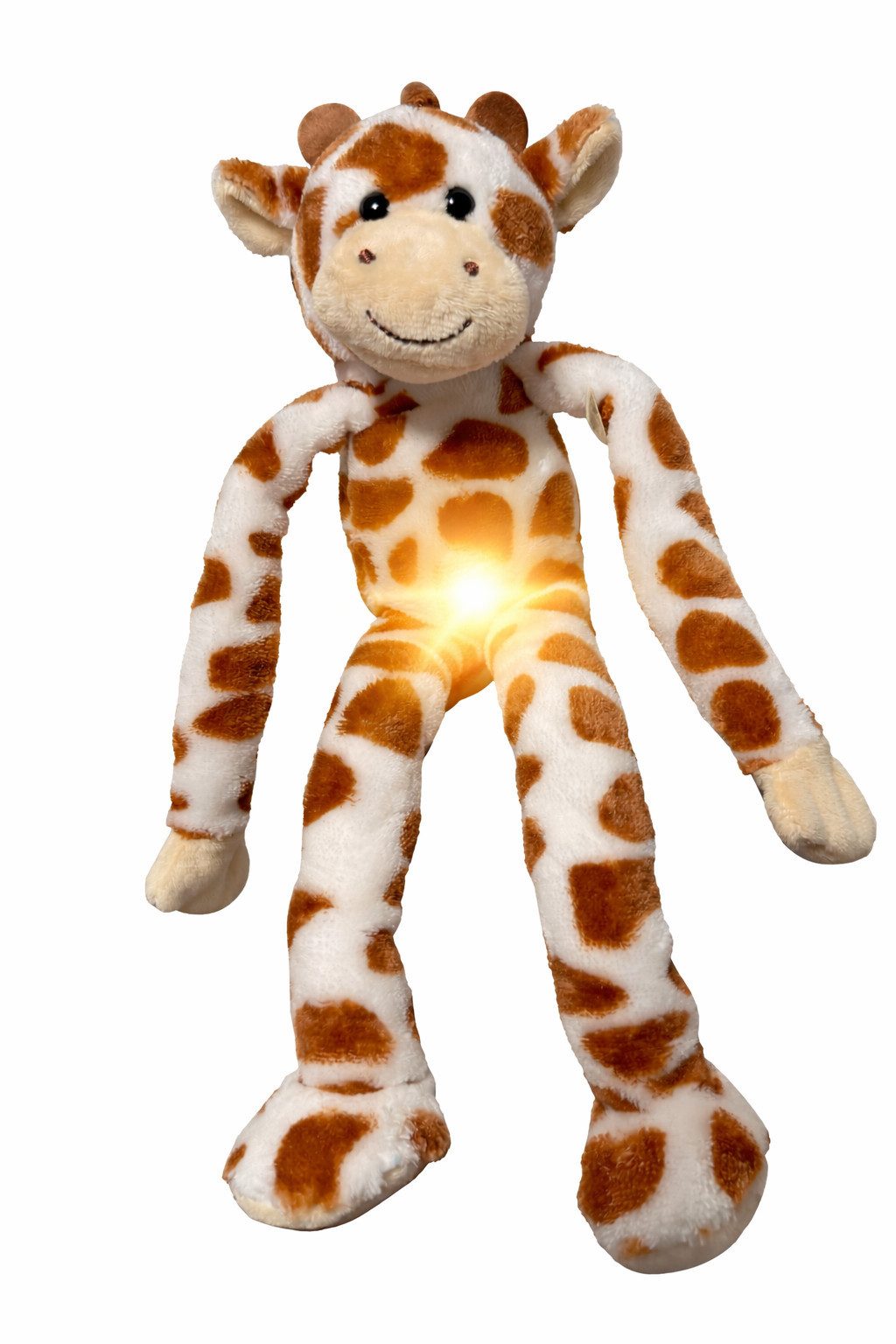 soma Kuscheltier Plüsch Nachtlicht Kuscheltier Giraffe 34 cm mit LED Bauchlicht (Set, 1-St., Geschenk-Set), Sanft leuchtendes LED Nachtlicht im Bauch – weiches Kuscheltier