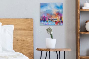 OneMillionCanvasses® Gemälde Malerei - Boote - Wasser, (1 St), Leinwand Bilder für Wohnzimmer Schlafzimmer