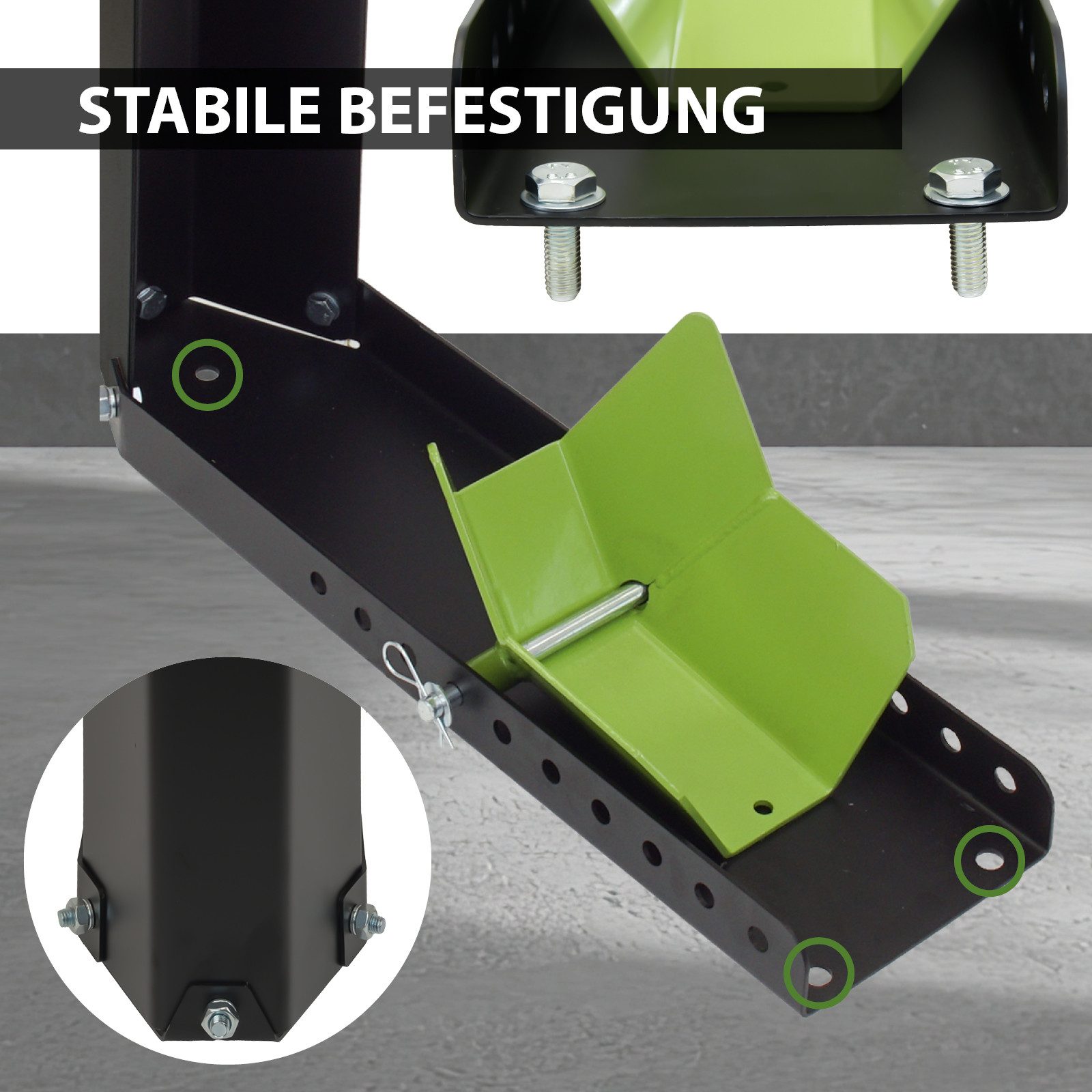 TRUTZHOLM Motorrad-Hauptständer Motorradwippe Stahl Radgröße 8-24 Zoll Reifenbreite bis 145 mm, (Artikel, 1-St), 10-fach verstellbar – Bild 5 von 5