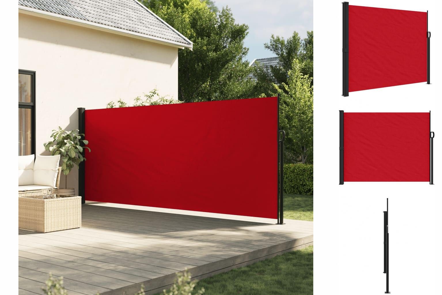 vidaXL Seitenmarkise Seitenmarkise Ausziehbar Rot 160x600 cm