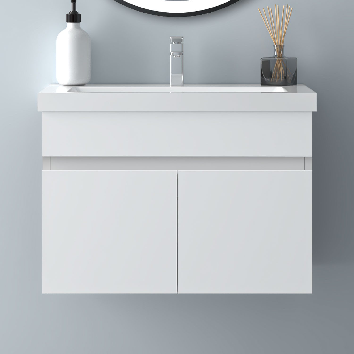 Aica Sanitär Waschtisch Unterschrank Waschbecken Waschtisch MDF Badmöbel Se günstig online kaufen