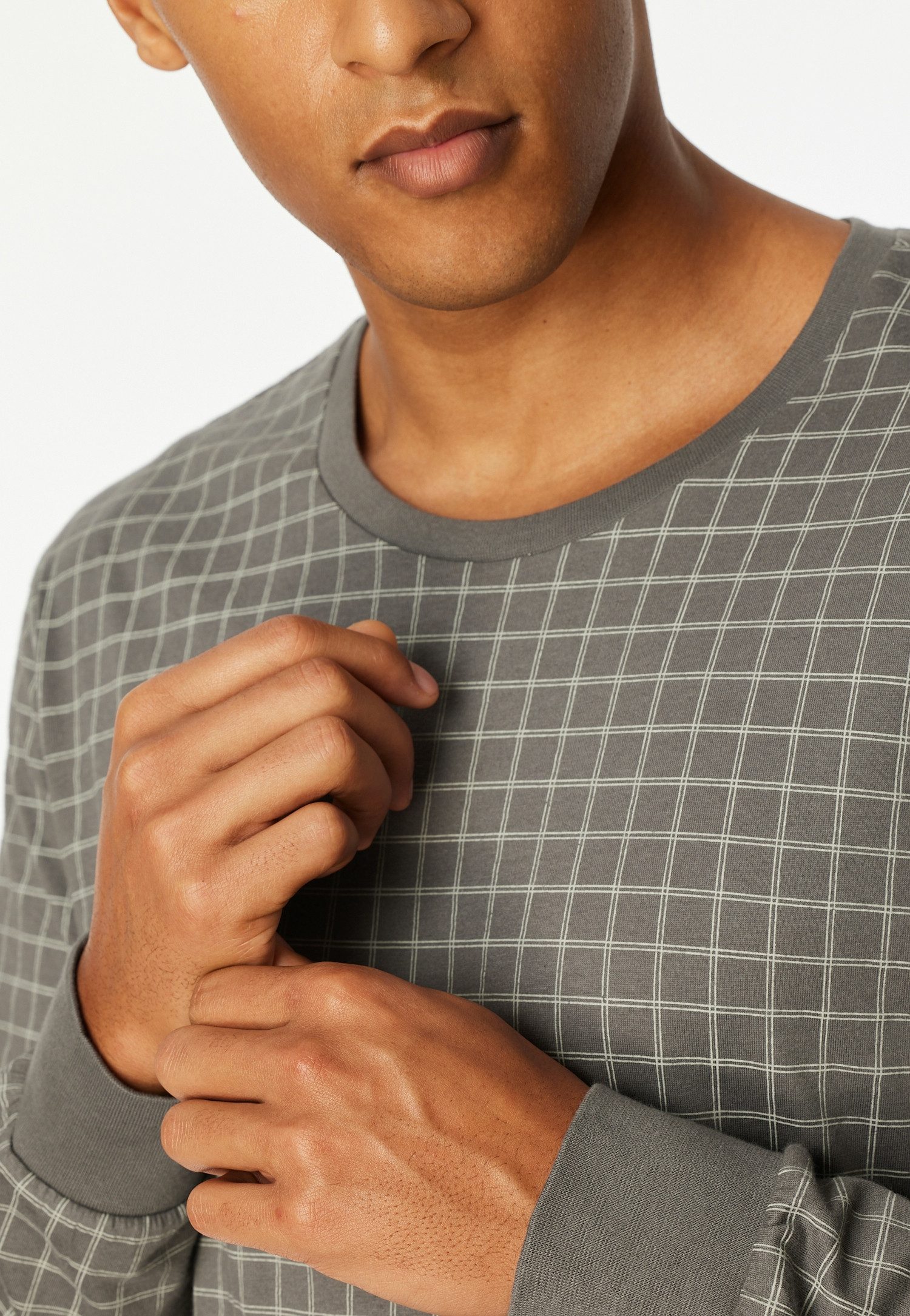 uncover by SCHIESSER Schlafanzug Uncover Nightwear (2 tlg) Langarm, Rundhals-Ausschnitt, Single Jersey-Qualität, weich