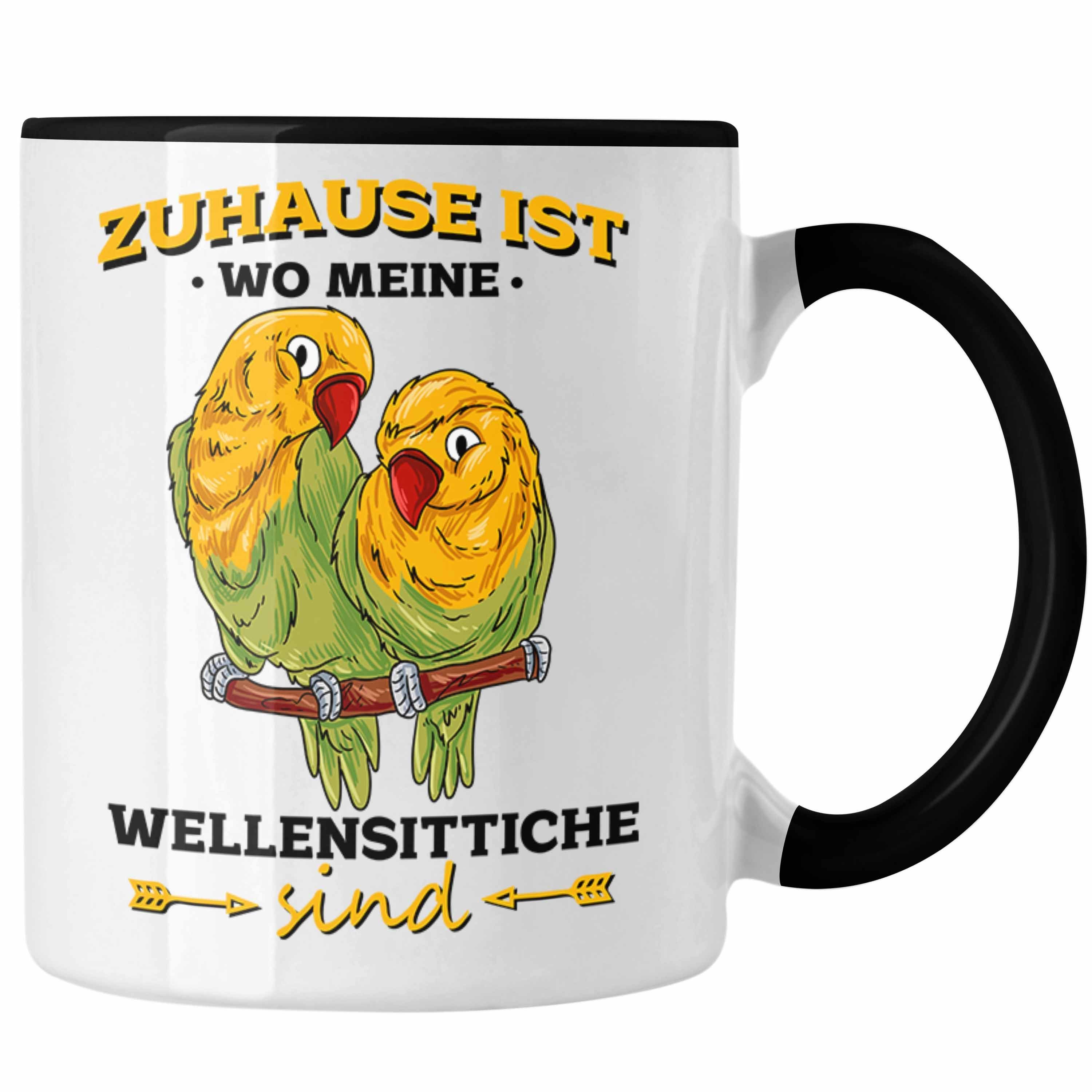 Trendation Tasse Lustige Tasse für Wo Ist Schwarz Zuhause Meine Wellensittich-Besitzer Wellensi