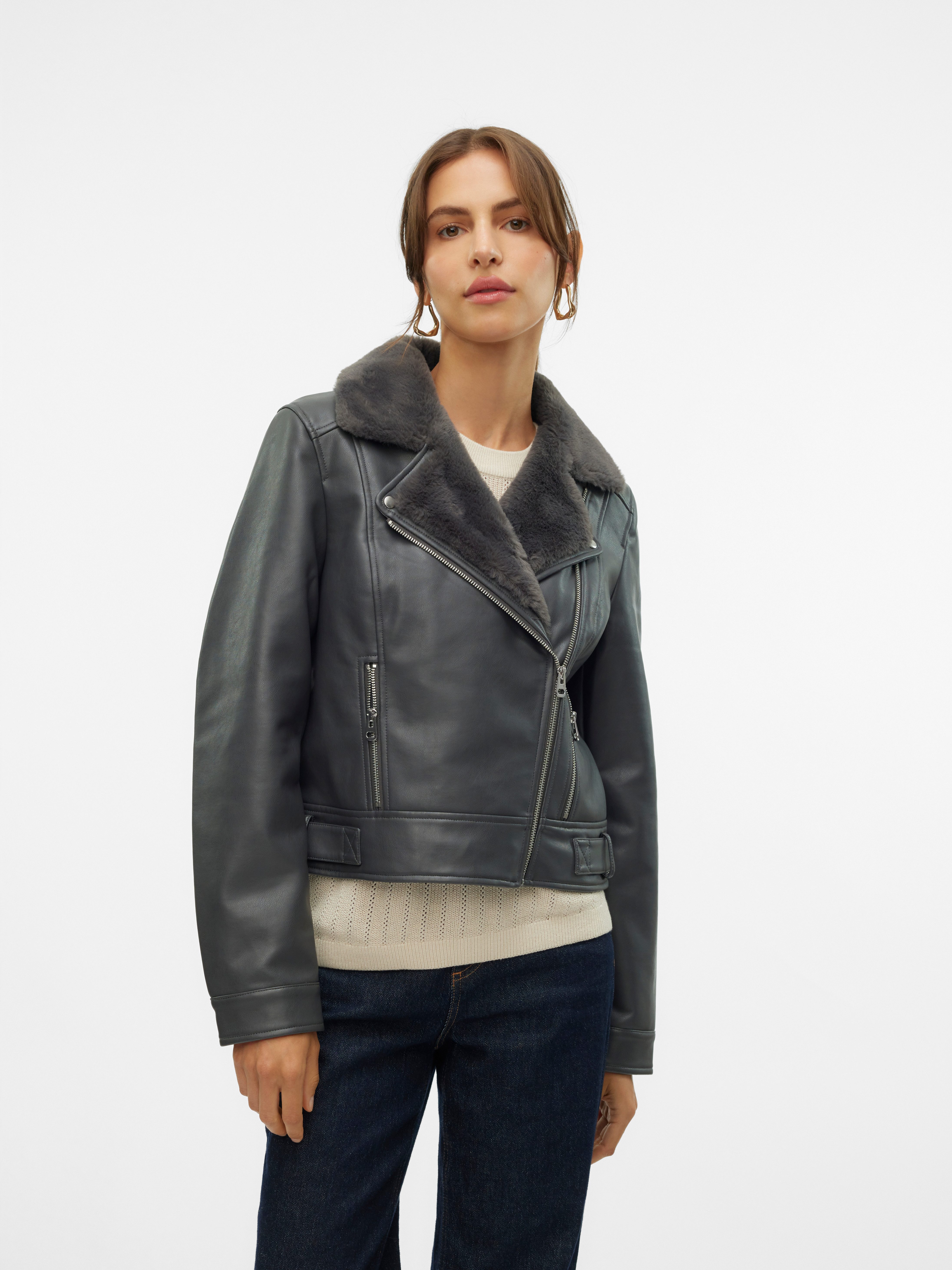 Vero Moda Lederimitatjacke VMHAILEY SHORT COATED günstig online kaufen