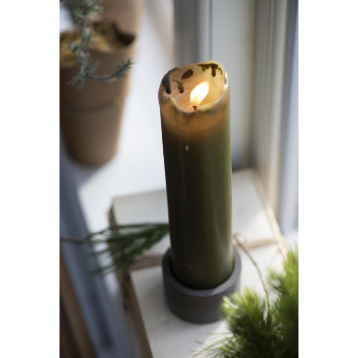 Ib Laursen Kerzenhalter Ib Laursen Kerzenständer für Stumpenkerzen Grau (5,5cm)