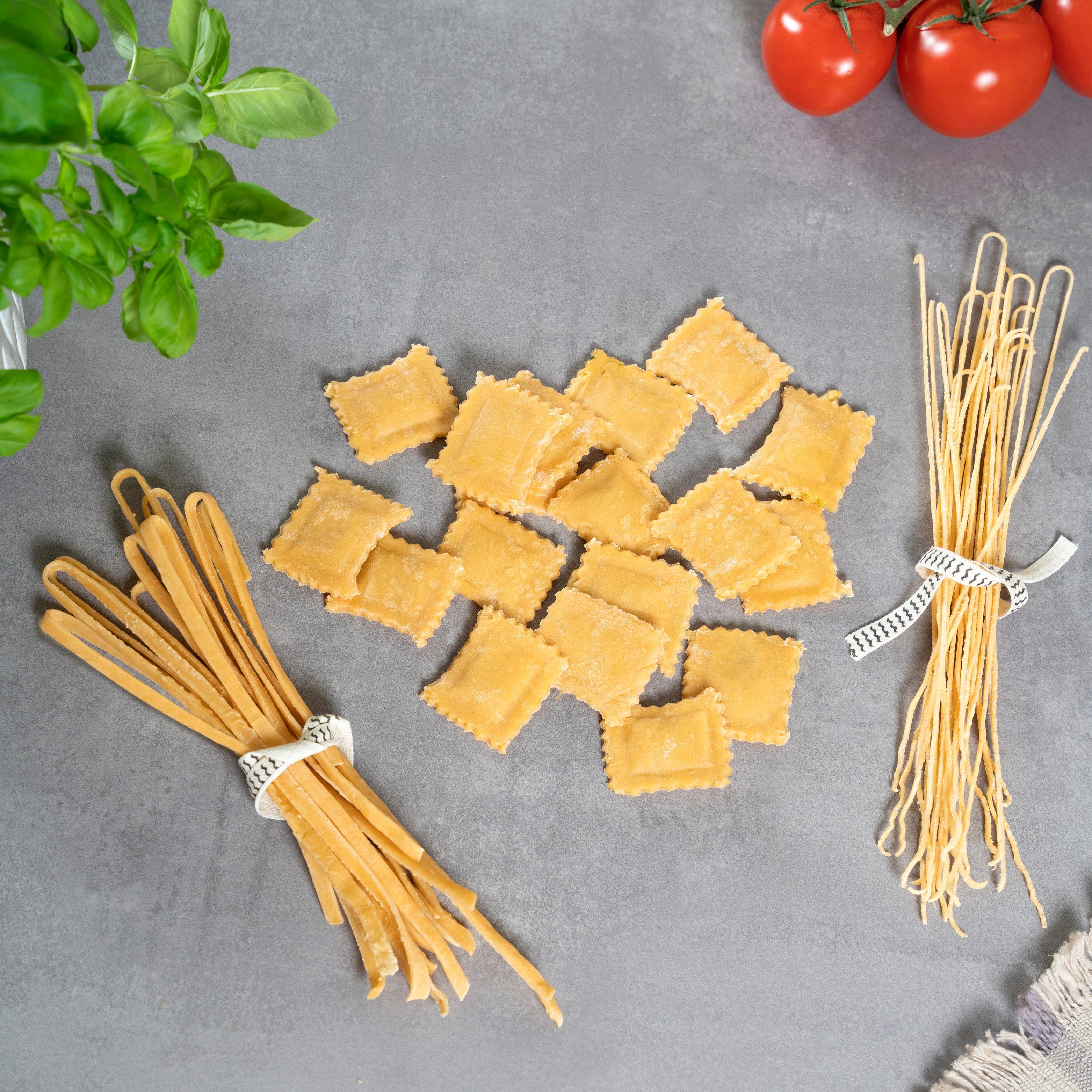 Stufen, im und inkl. Lasagne 7 Ravioli Edelstahl Nudeltrocker Spaghetti, Nudelmaschine Set, bremermann für