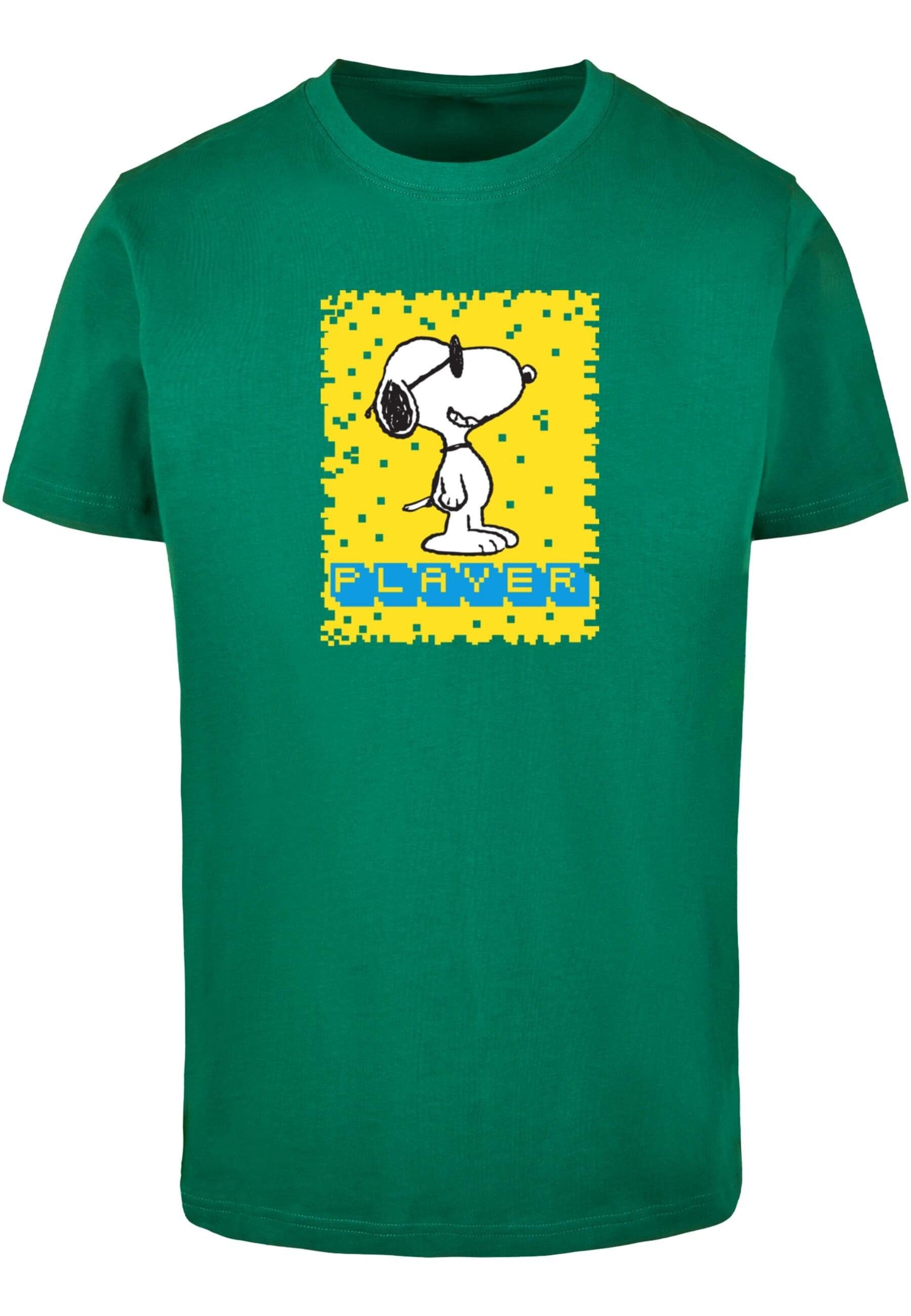 Merchcode T-Shirt Herren Peanuts - Player Neck T-Shirt Round (1-tlg) forestgreen