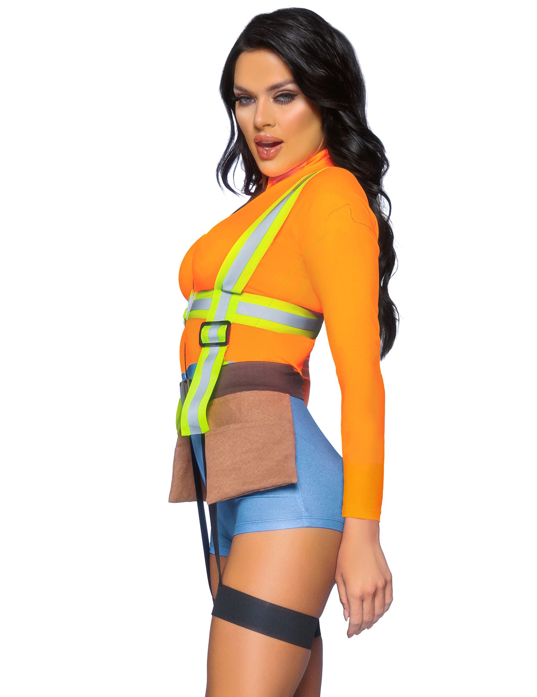 legavenue Kostüm Bauarbeiterin Damenkostüm sexy orange