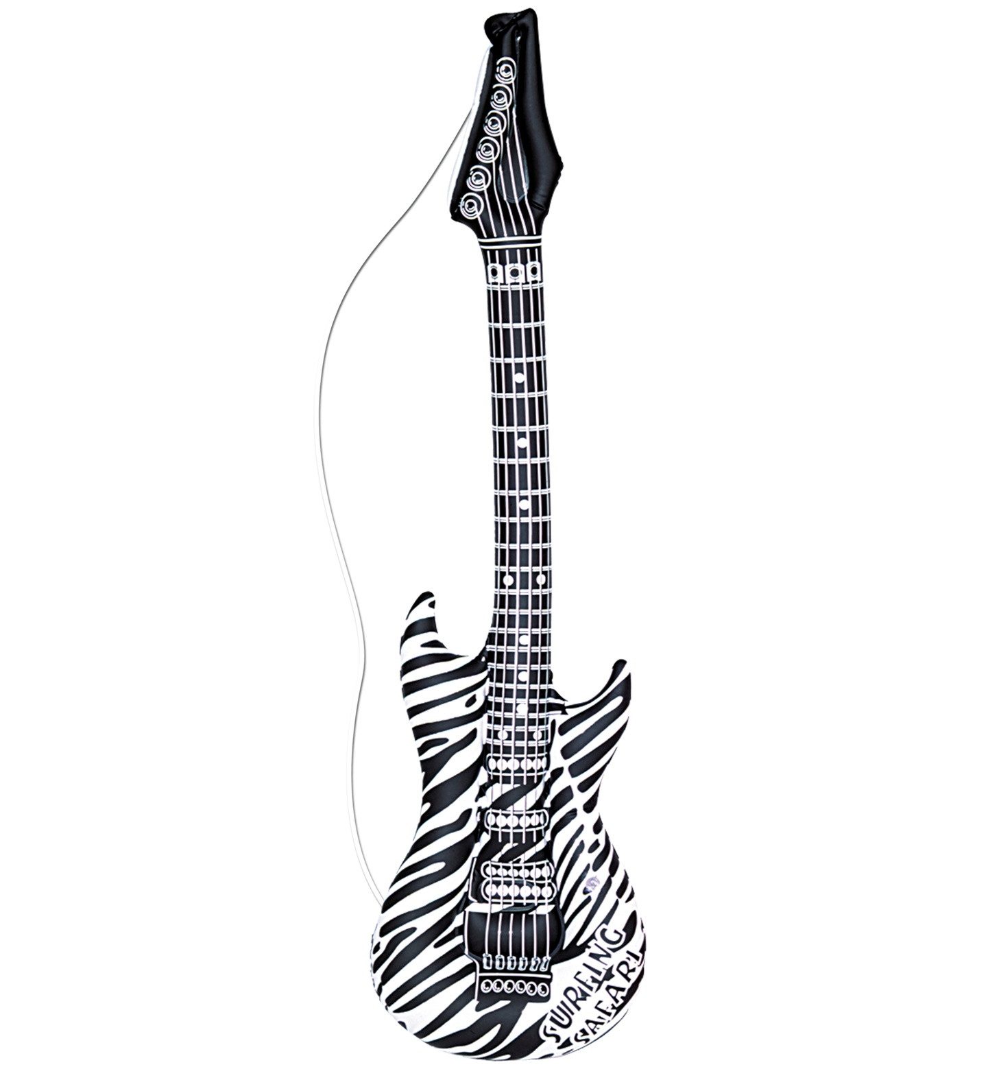 Widmann S.r.l. Aufblasbares Partyzubehör Aufblasbare Gitarre 'Zebra', 105 cm