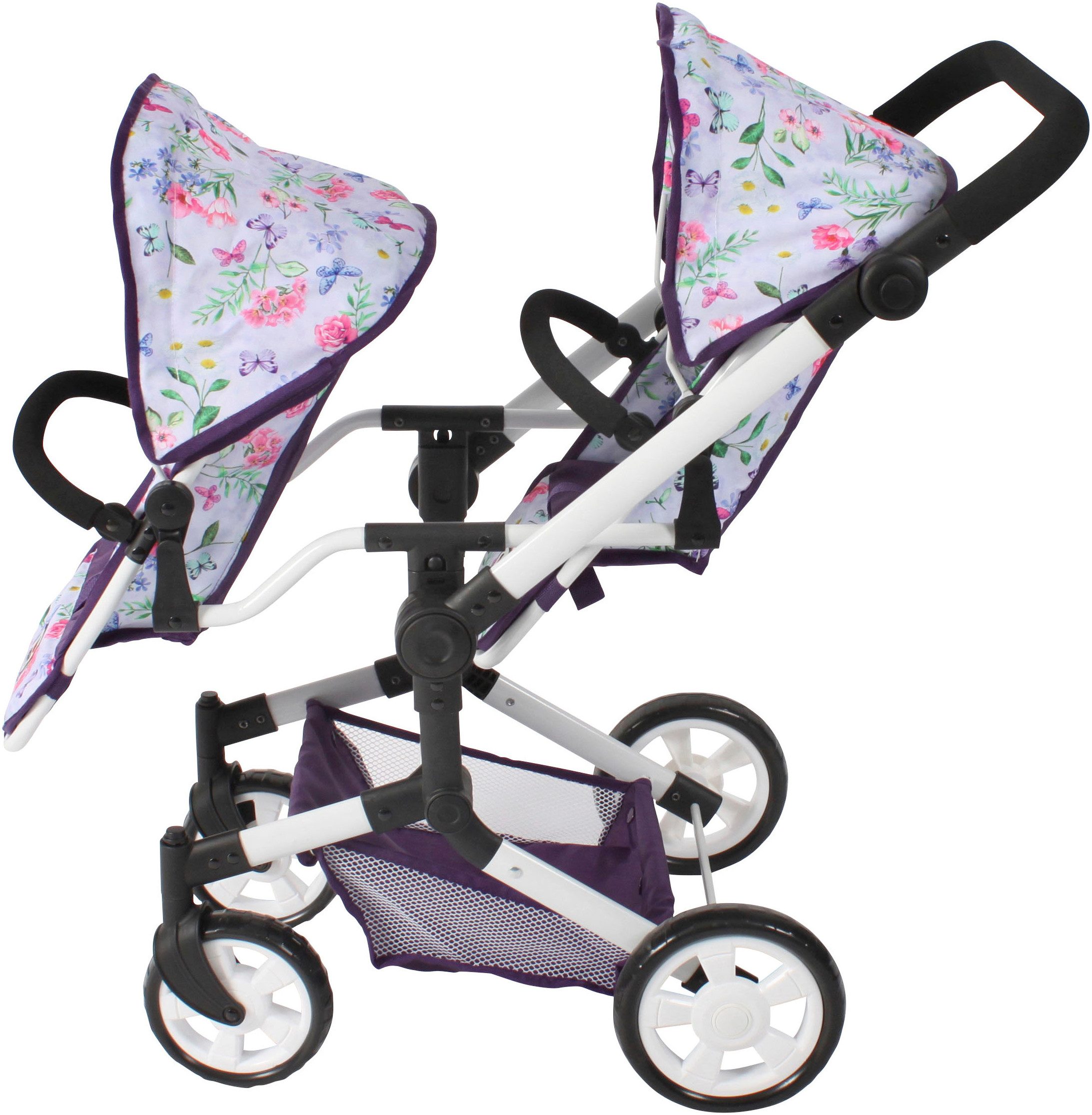 CHIC2000 Puppen-Zwillingsbuggy Linus Duo, mit zwei abnehmbaren, bis in Liegeposition verstellbaren Sportsitzen