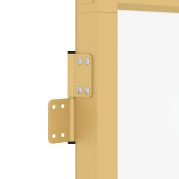 vidaXL Haustür Innentür Zimmertür Glas Schlank Golden 76x201,5 cm Hartglas und Alumin