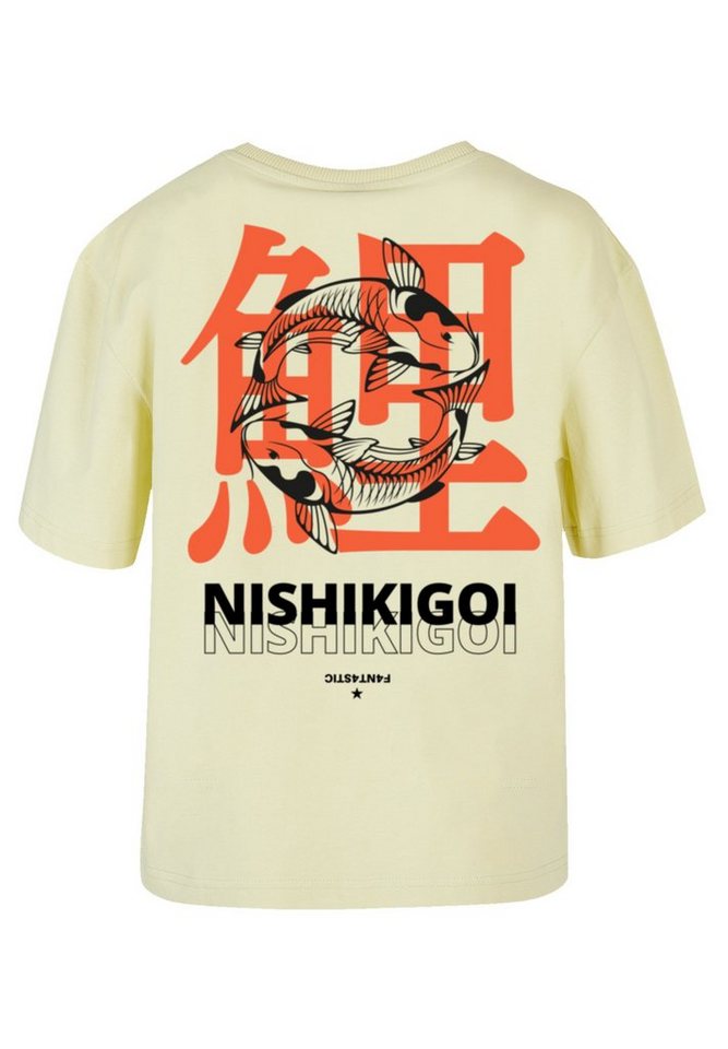 F4NT4STIC T-Shirt Nishikigoi Japan Print, Gerippter Rundhalsausschnitt für  stylischen Look