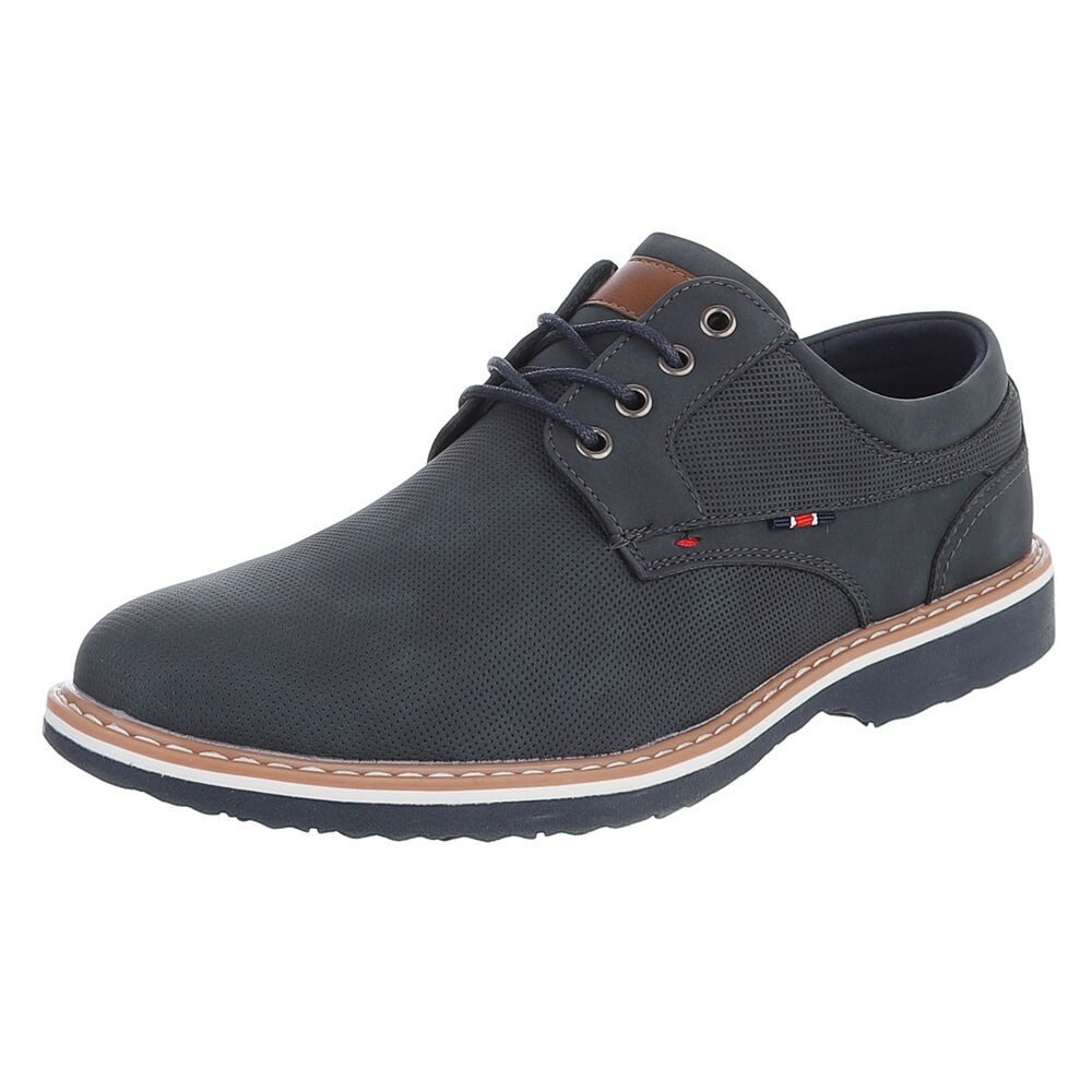 Coolwalk Herrenschnürschuh mit Profilsohle casual Schnürschuh (91917750) Blockabsatz Schnürer in Dunkelblau