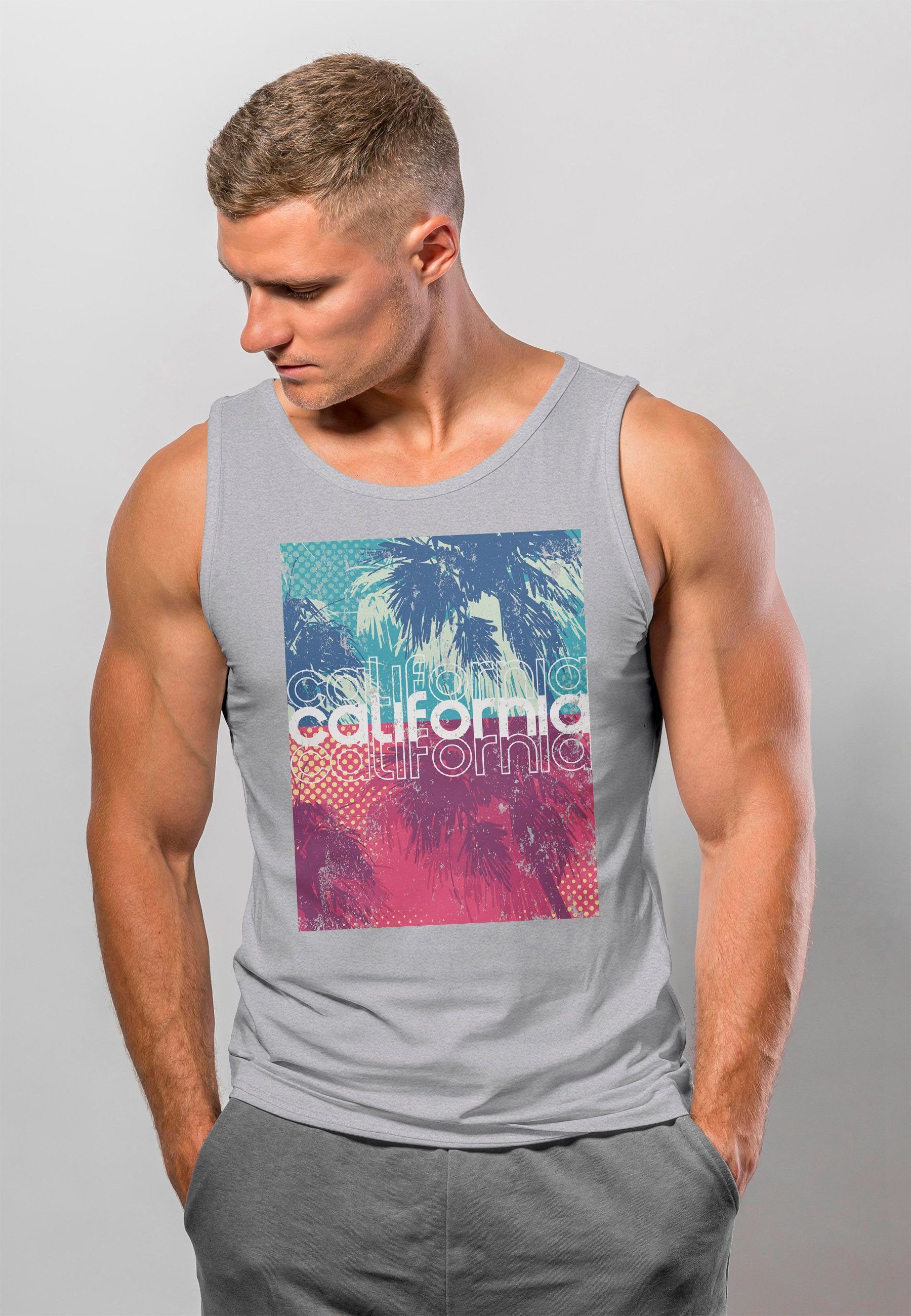 Neverless Tanktop Herren Tank-Top California Palmen Sommer Foto Print Aufdr günstig online kaufen