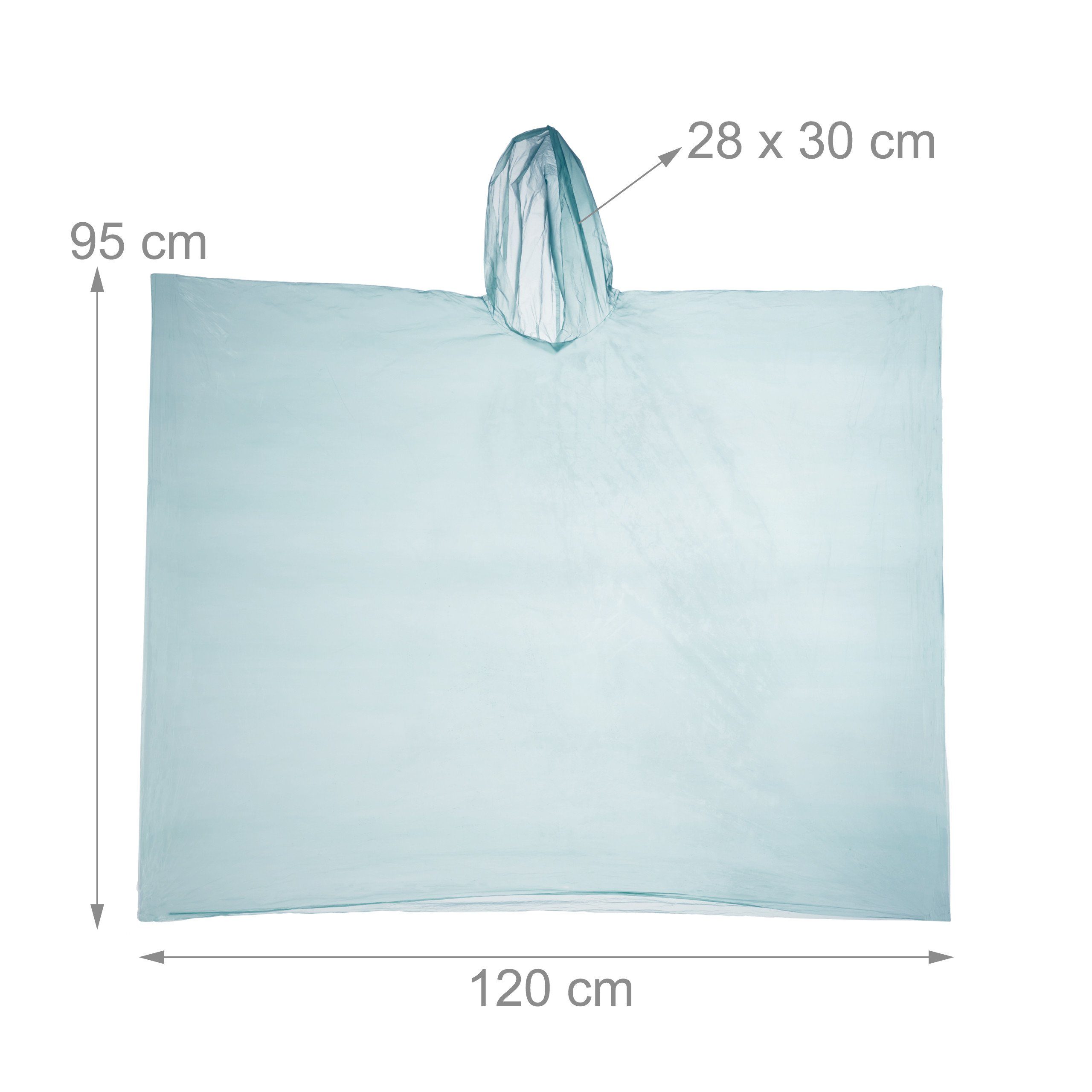 relaxdays Regenponcho 100x Einweg Regenponcho Grün (100-St)