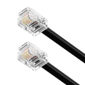 deleyCON deleyCON 6m Telefonkabel Modularkabel 6P4C Westernkabel RJ11 auf RJ11 LAN-Kabel