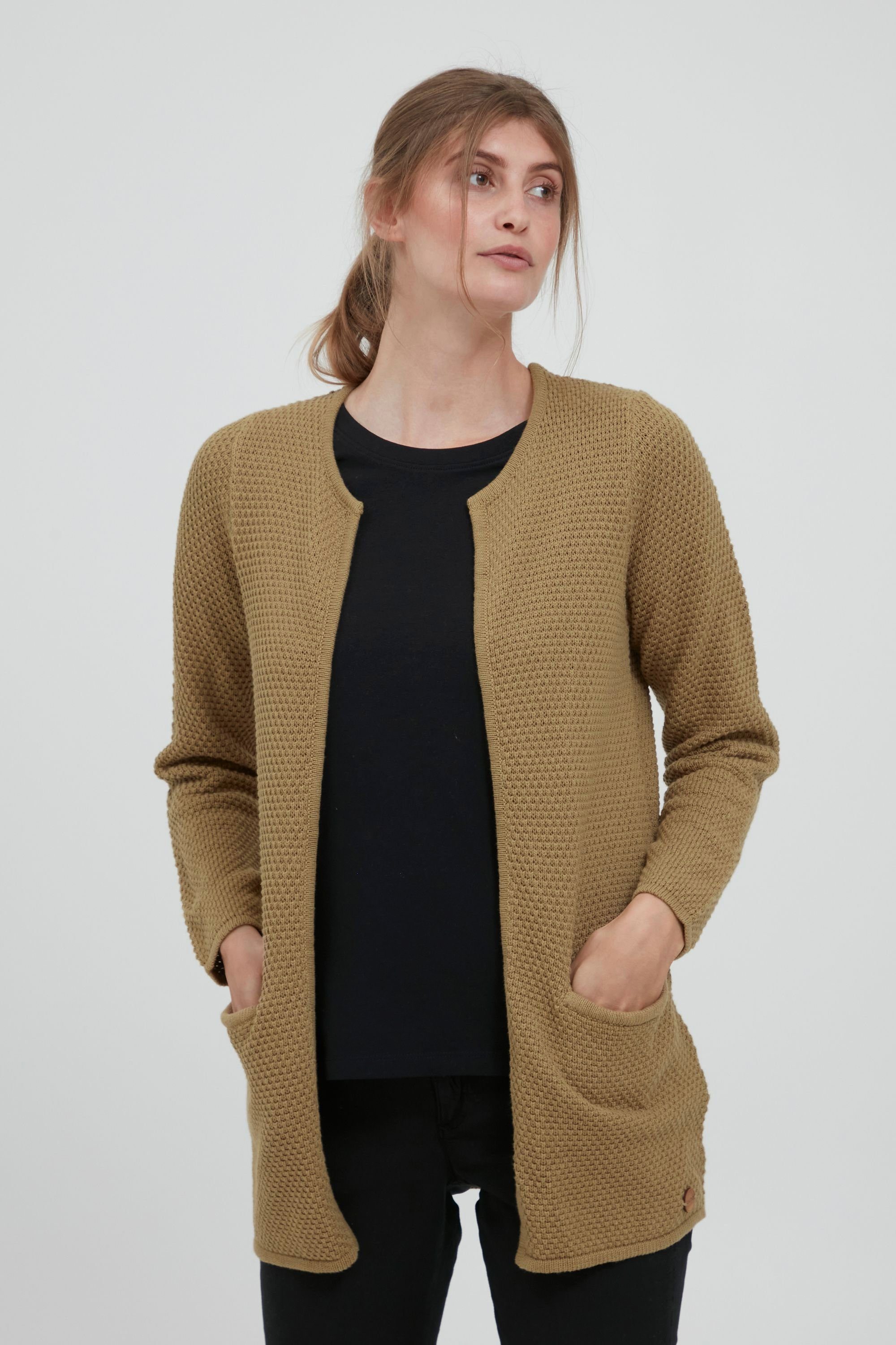 OXMO Strickjacke OXHilda Strickjacke im Perlstrickmuster Kelp (171022)