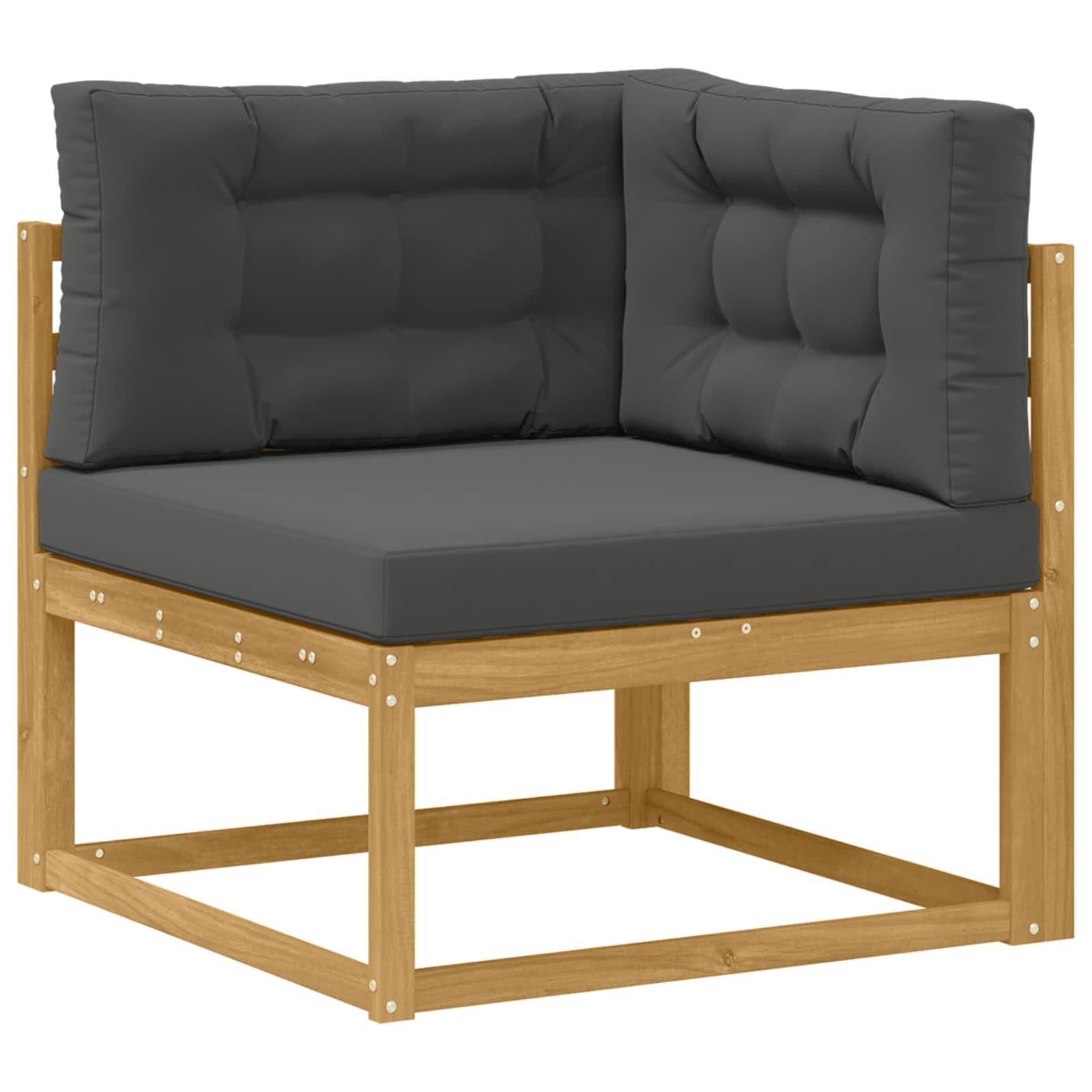 vidaXL Sofaelement Outdoor Ecksofa Polyester Weiß (1 St)