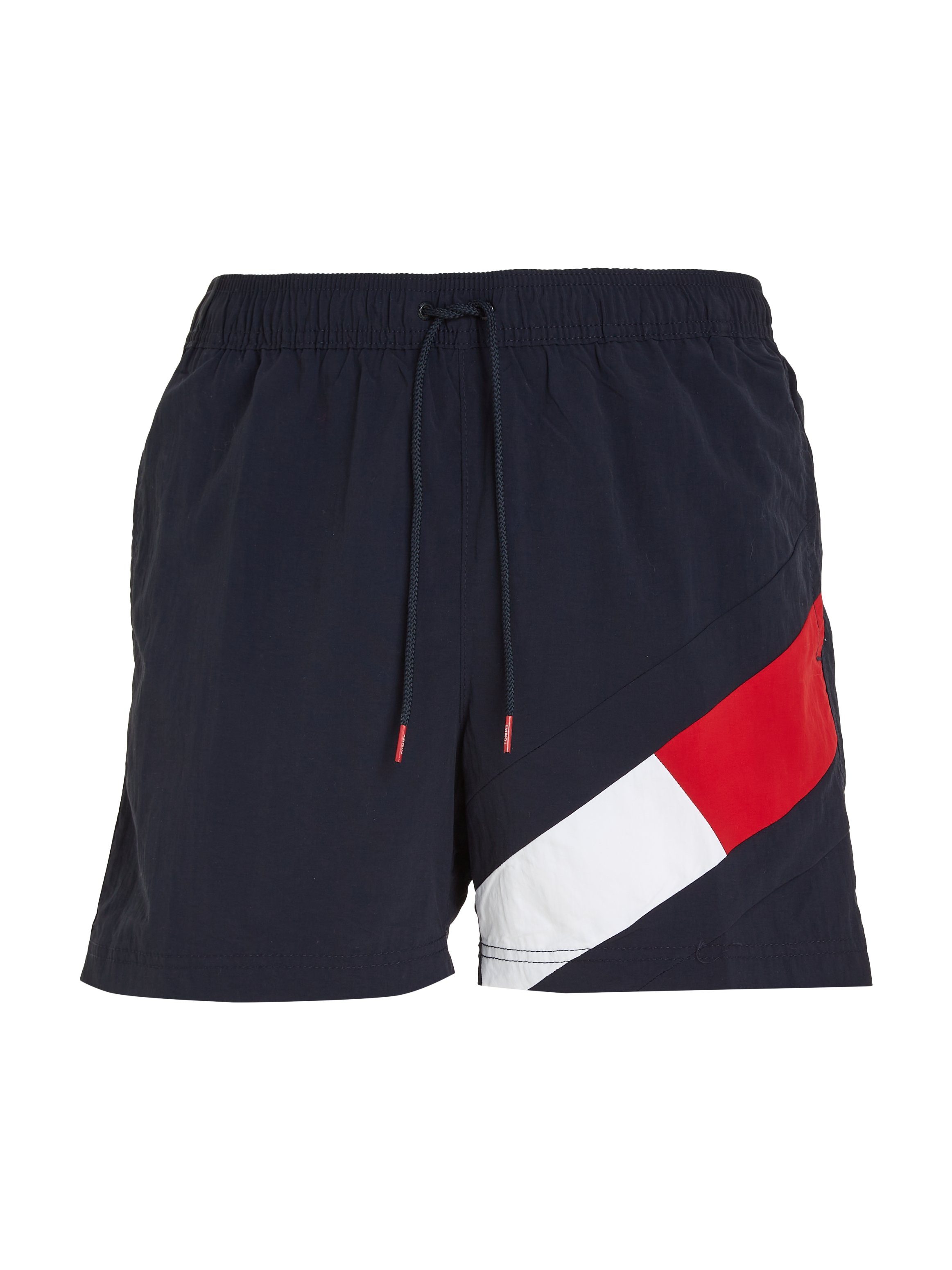 Hilfiger Tommy Markenlabel Desert-Sky mit MEDIUM Tommy Swimwear SF Badeshorts DRAWSTRING Hilfiger