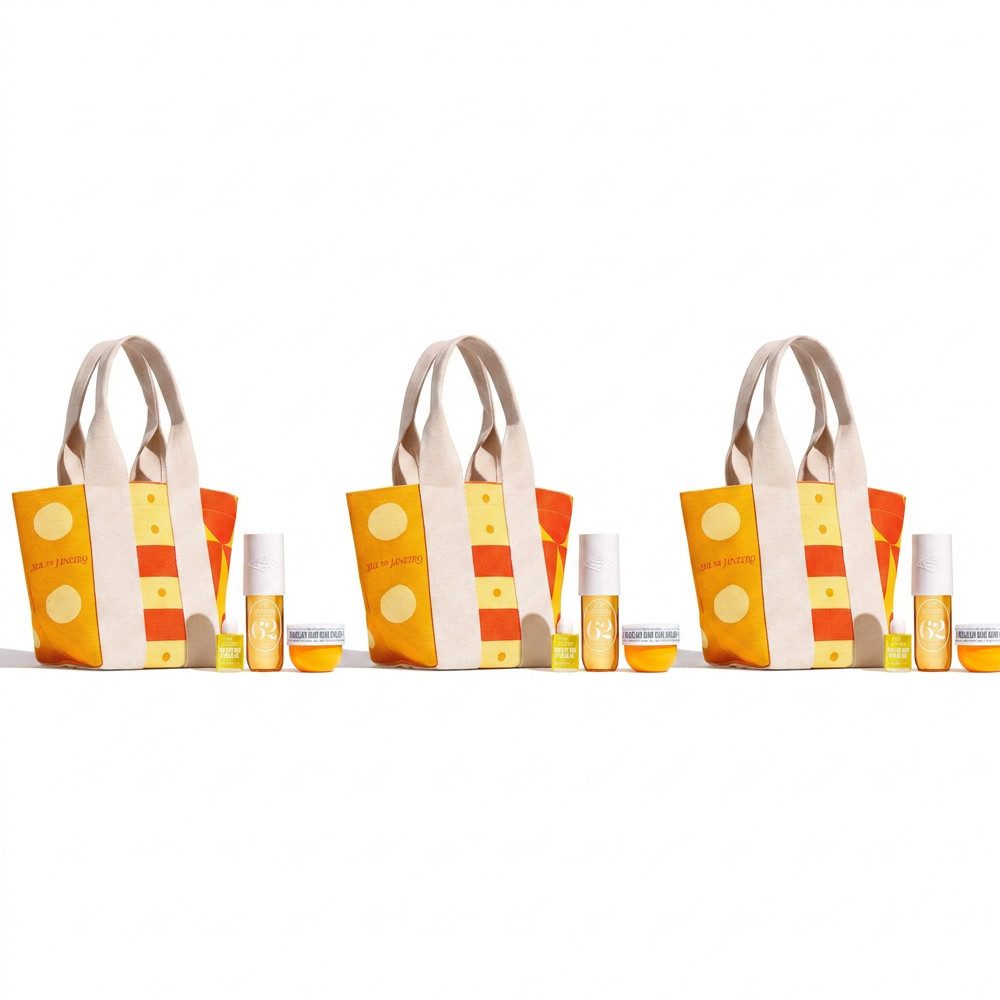 Sol de Janeiro Pflege-Geschenkset Sol de Janeiro The Sol Tote Body Essentials 3er Set, Vorteilspack mit drei identischen Pflegesets im Beutel