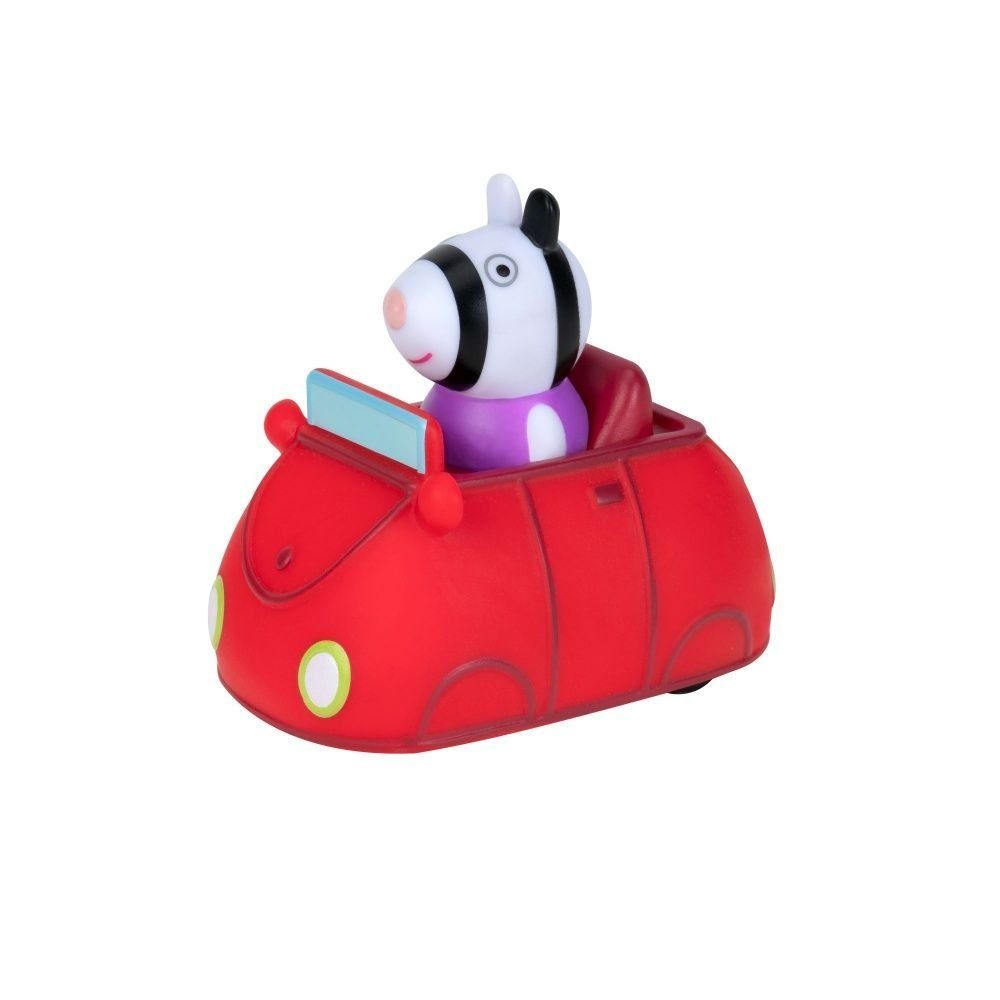 Jazwares Spielfigur Peppa Wutz und ihre Freunde Mini Flitzer, 3 verschiedene Motive, (Set mit, 3 Figuren), Buggys mit richtig rollenden Rädern