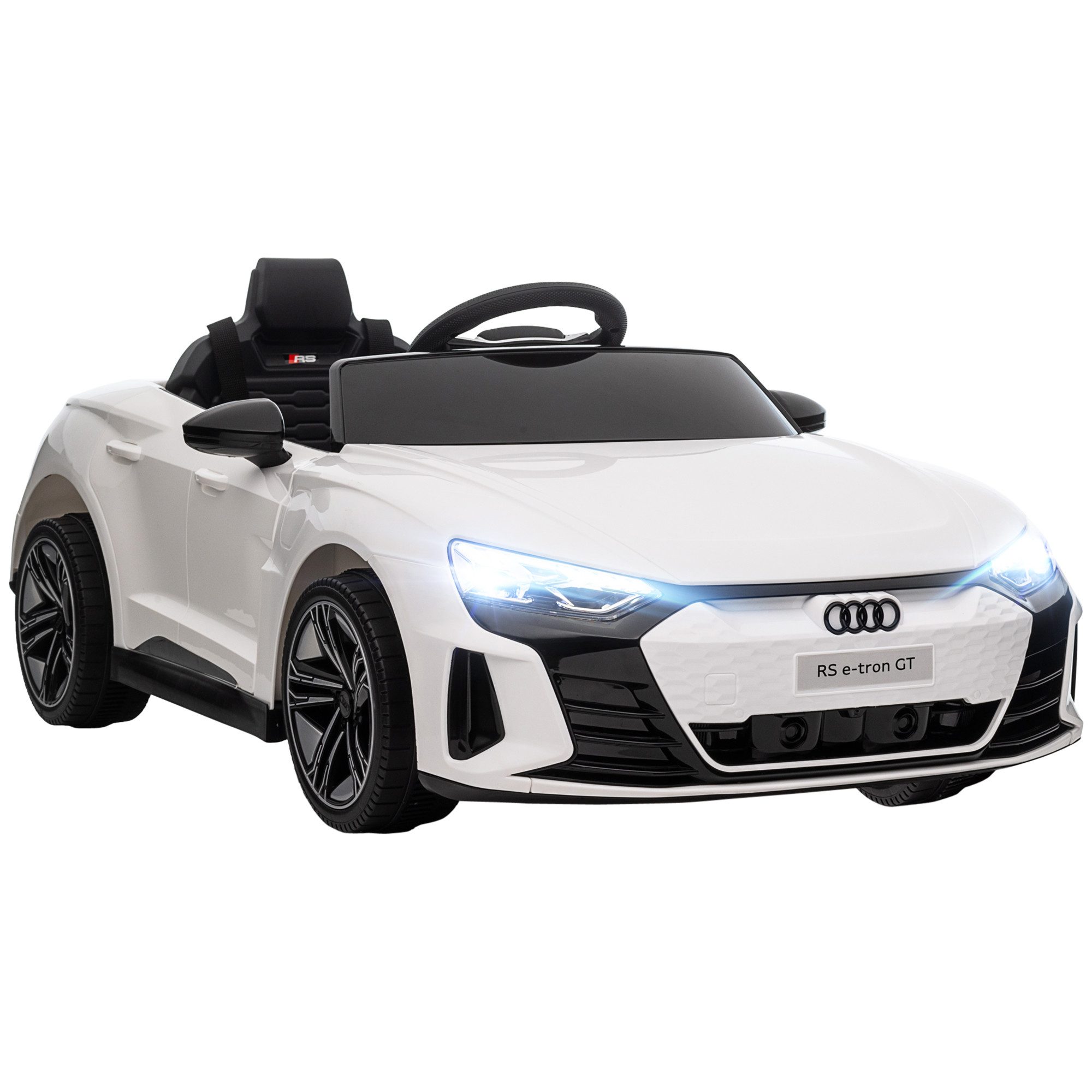 HOMCOM Elektro-Kinderauto 12V Audi E-tron mit Fernbedienung, Musikfunktion, Belastbarkeit 25 kg, (1-tlg), für Garten, Balkon, Weiß