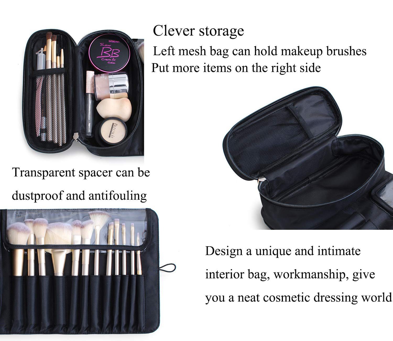 Haiaveng Kosmetiktasche Make-up Tasche Pinsel Make-up mit Tasche Schminktasche, Bürstenhalter, Reise 12 Tasche,Kosmetik