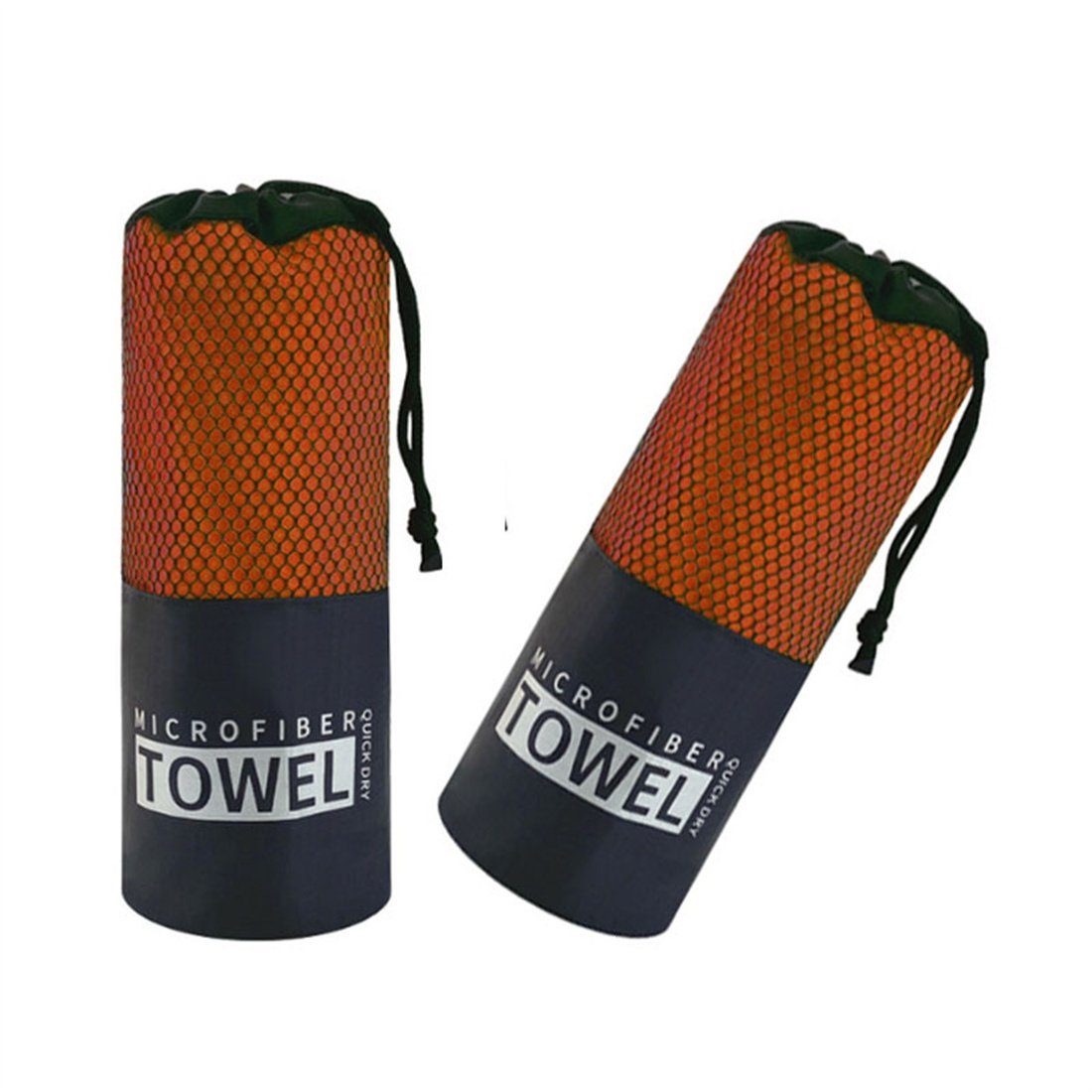 CFYDW Sporthandtuch Tragbares, schnell trocknendes Handtuch, Sporthandtuch aus Mikrofaser orange