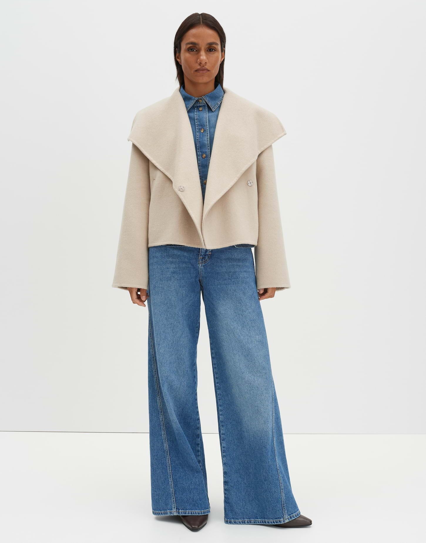 someday Wolljacke NARIA Regular mit breitem Schalkragen leicht ausgestellt geschnitten, gekämmte Oberfläche